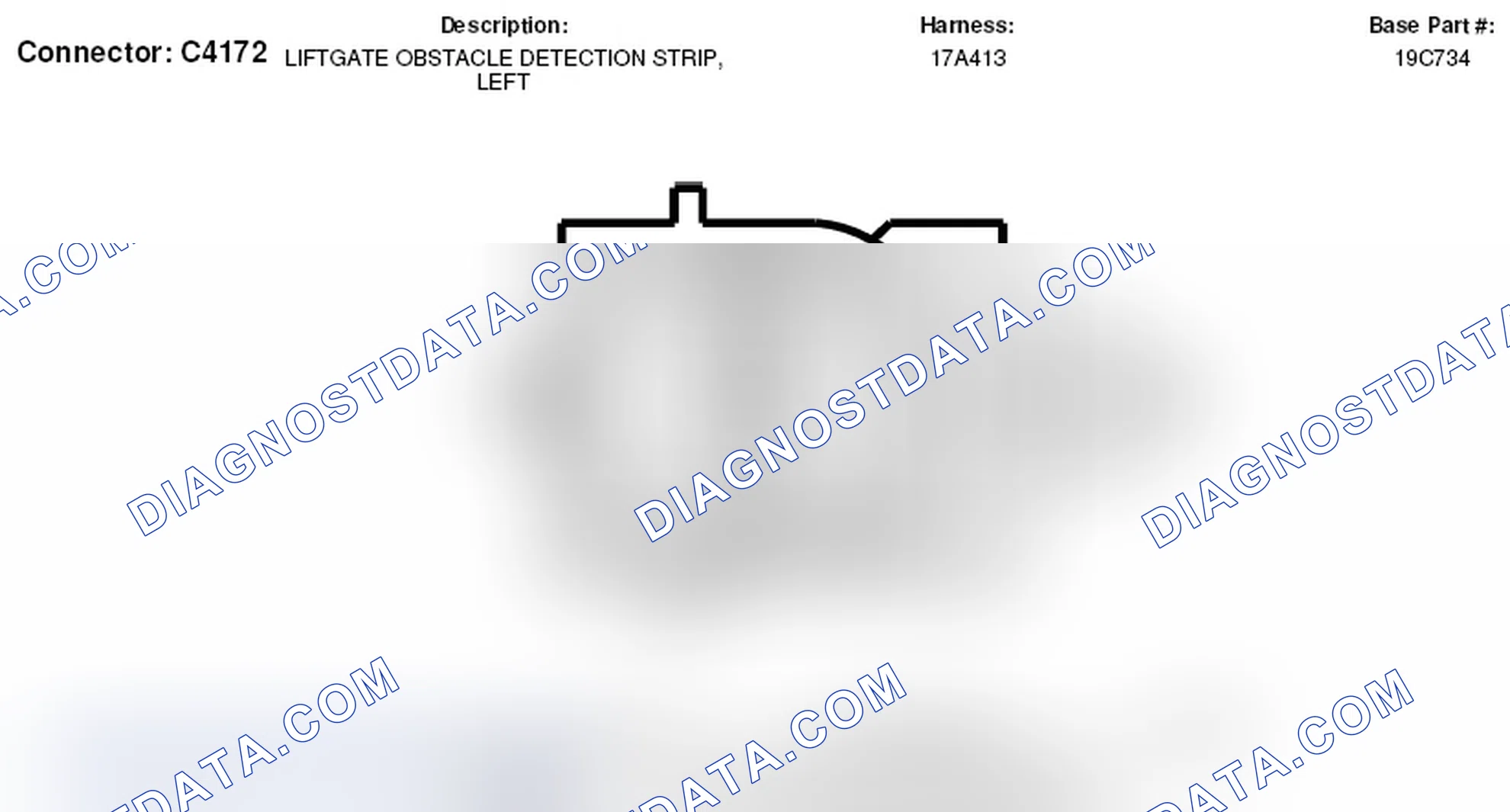 Scheme 312: Left Liftgate Obstacle Detection Strip Connector End View (C4172)
