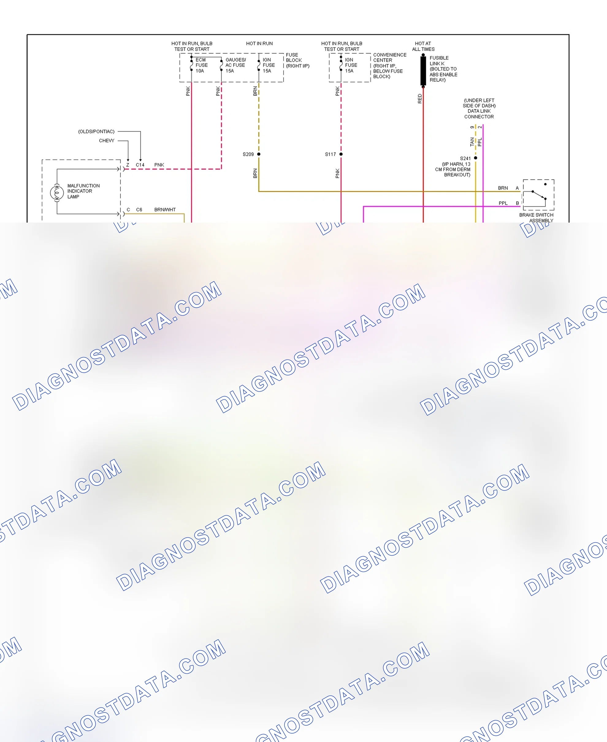 Scheme 70: 1996 "U" Body - 3.4L (Lumina APV, Silhouette & Trans Sport) Wiring Diagram