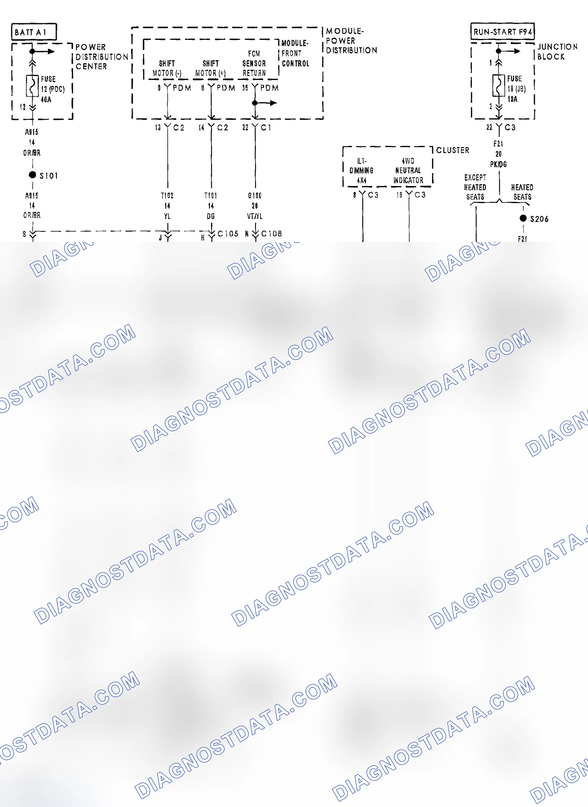 Scheme 63: C230B- NEUTRAL INDICATOR CONTROL CIRCUIT HIGH
