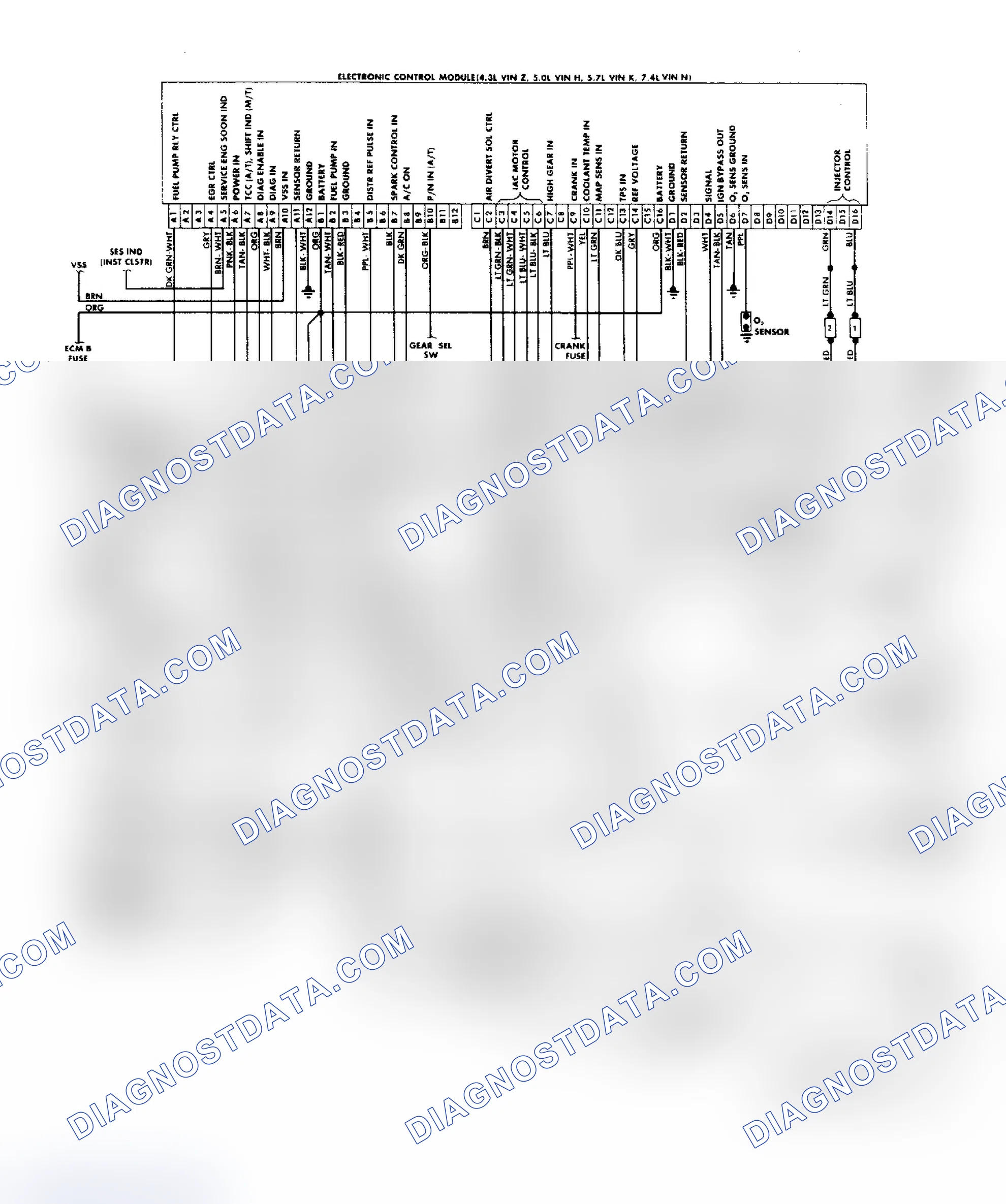 Scheme 181: "G" Series Van (4.3L, 5.0L & 5.7L & 7.4L) Wiring Diagram