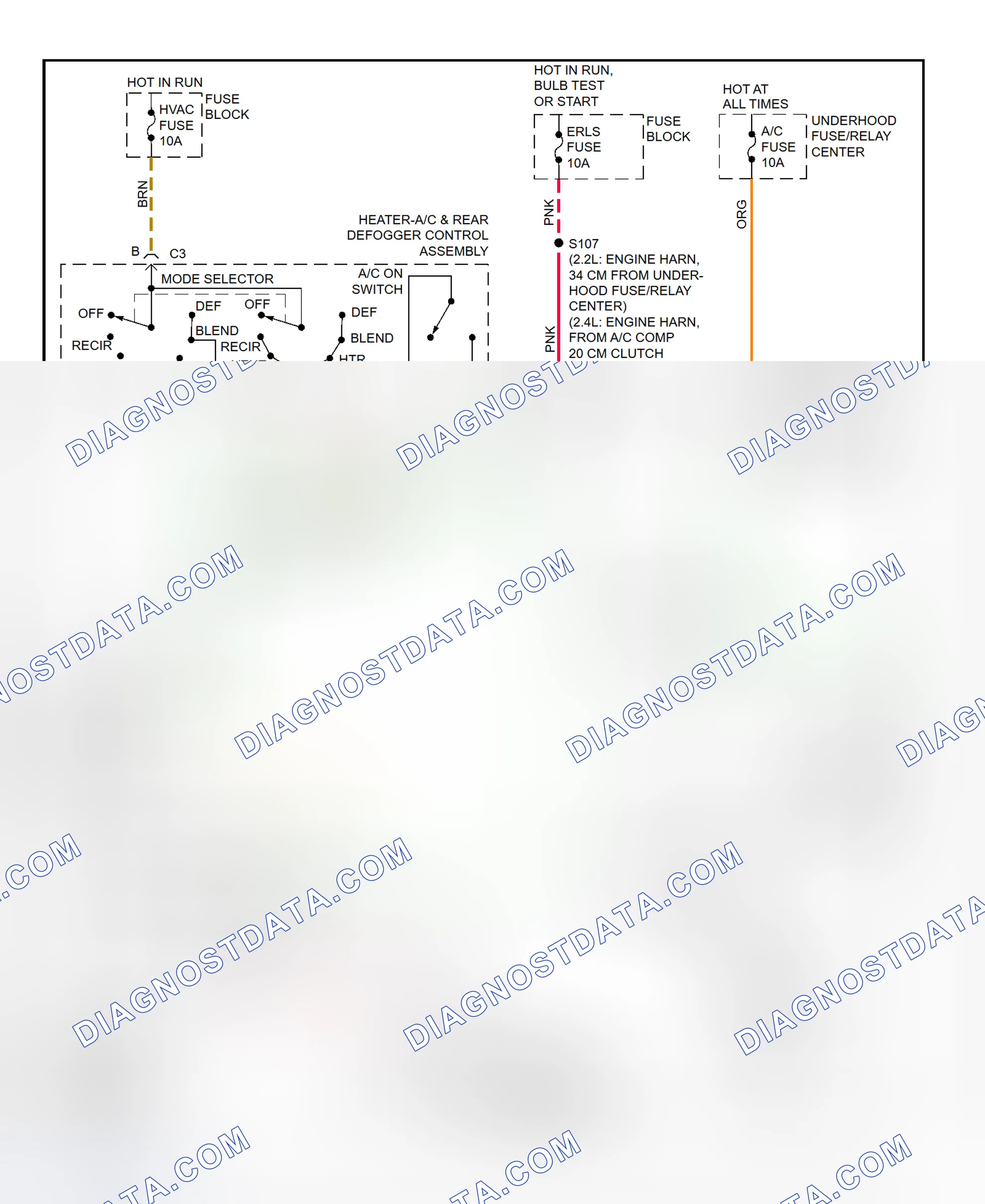 Scheme 15: A/C Compressor Clutch Control Circuit Wiring Diagram (2000 Cavalier & Sunfire)