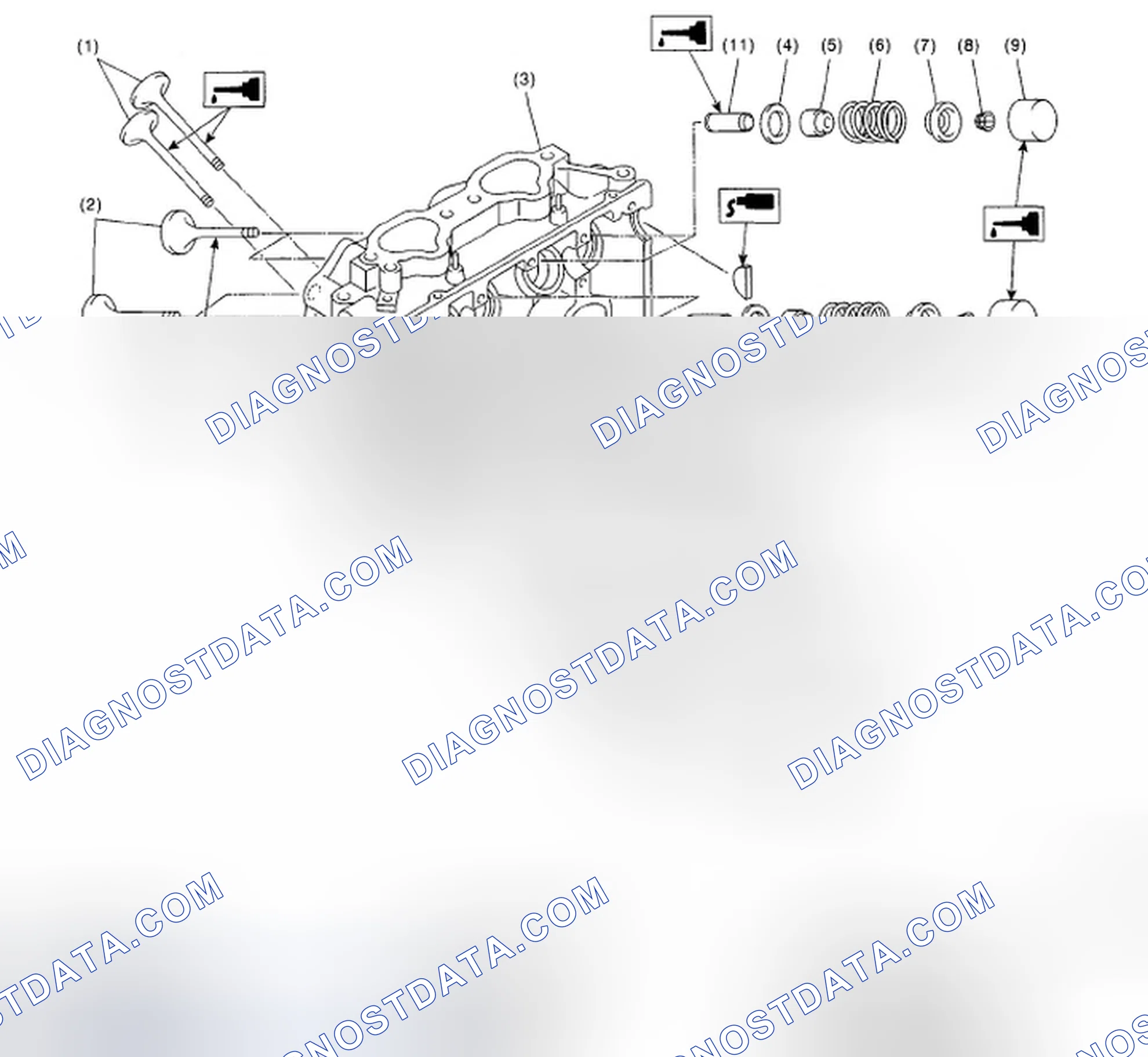 Fig. 142: Exploded View Of Cylinder Head Assembly