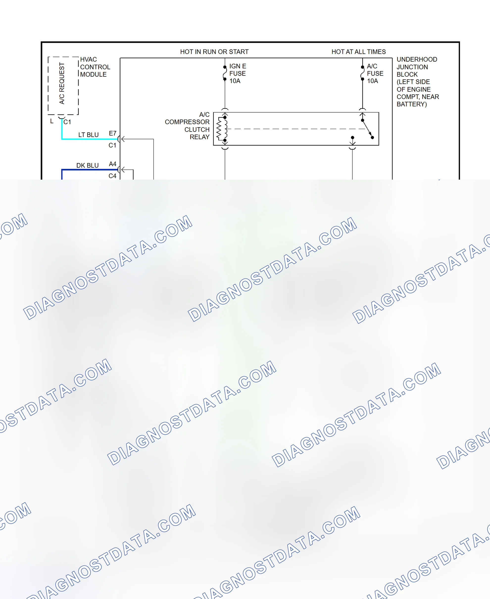 Scheme 38: A/C Compressor Clutch Control Circuit Wiring Diagram (2000-01 Sierra, Silverado, Suburban, Tahoe, Yukon & Yukon XL)