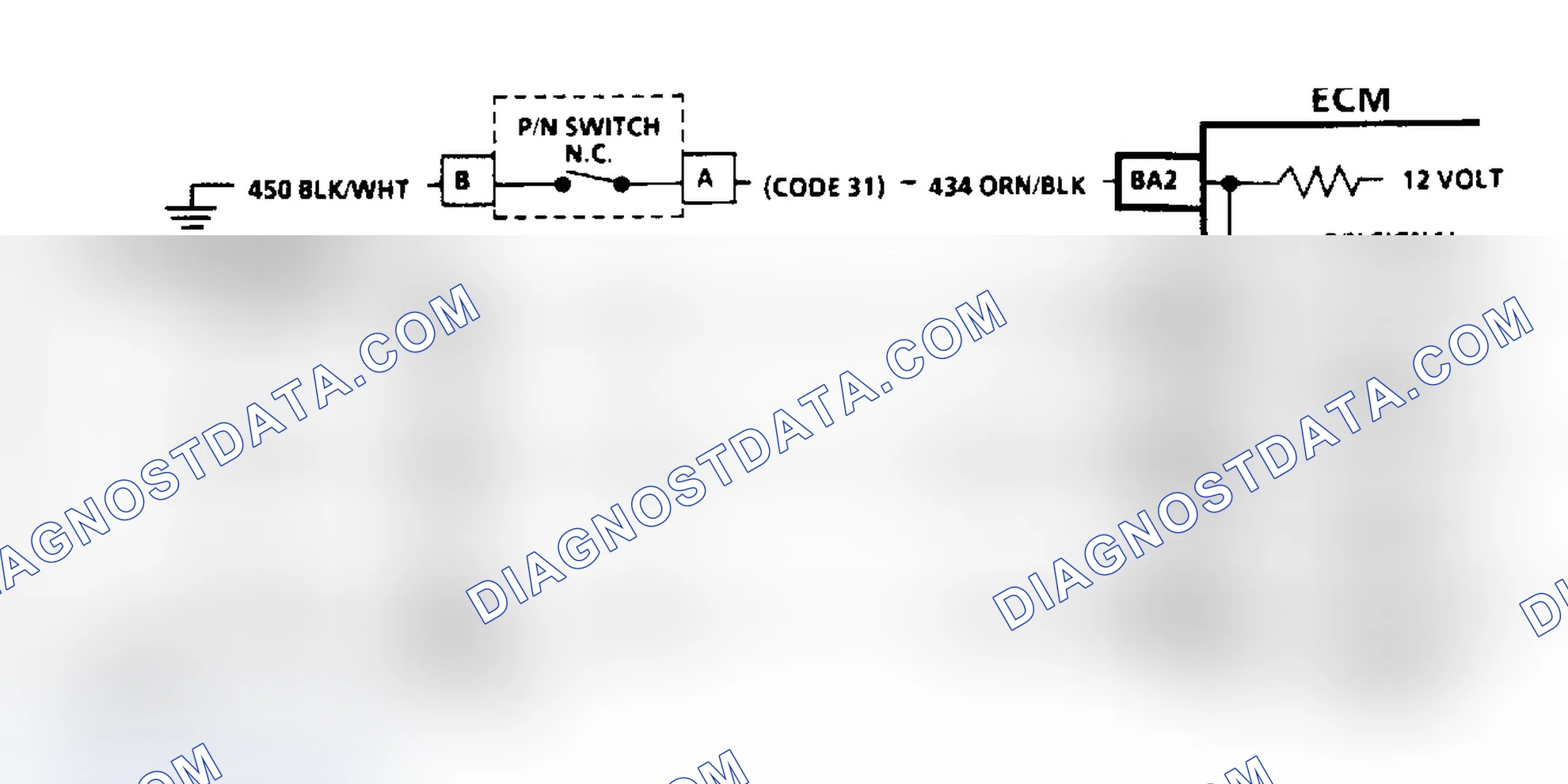 Scheme 299: Code 31: Park/Neutral Switch Ckt Diag (3.8L C/H Body)