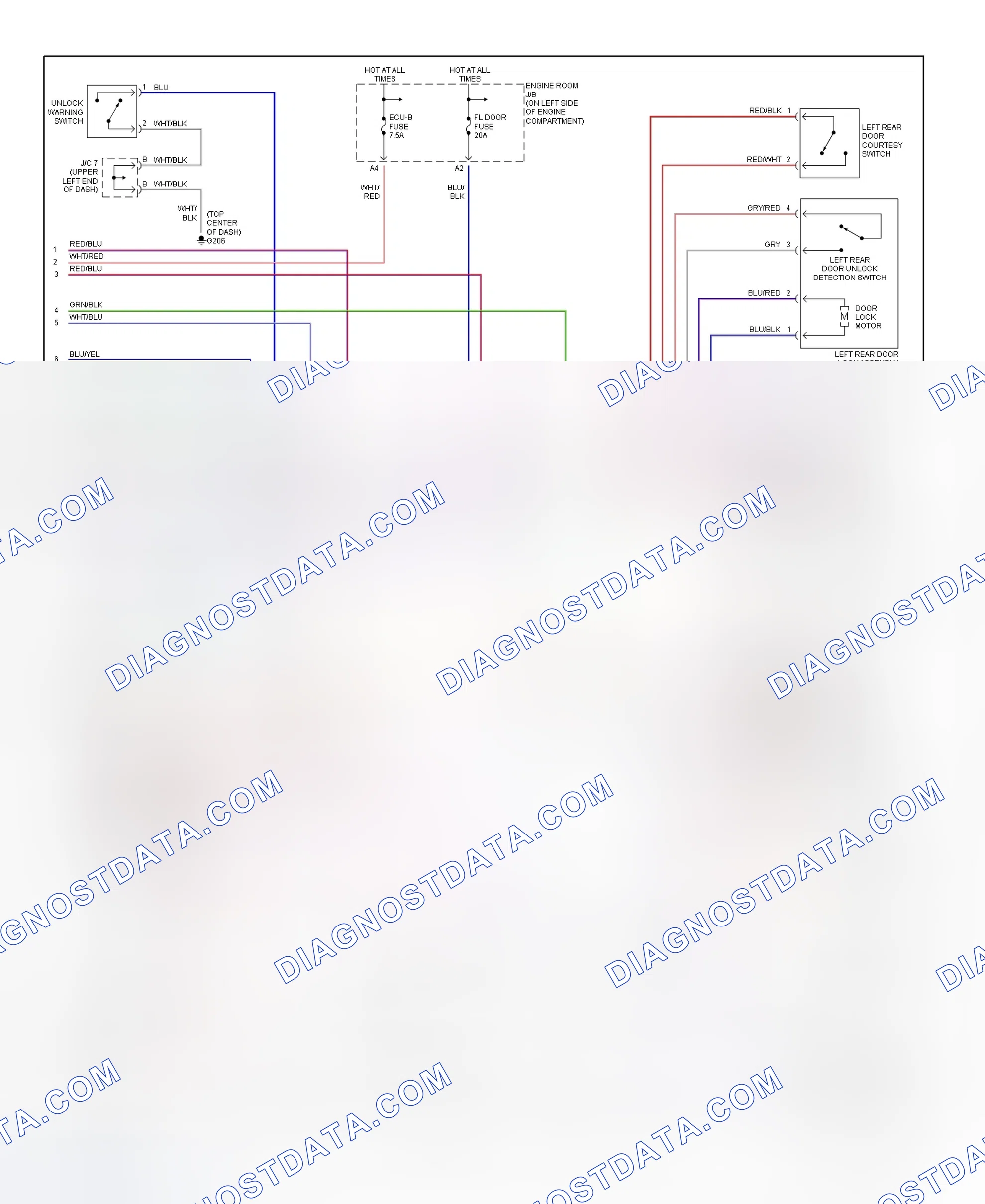 Scheme 3: Power Door Lock/Remote Keyless Entry System Wiring Diagram (RX300 - 2 Of 2)