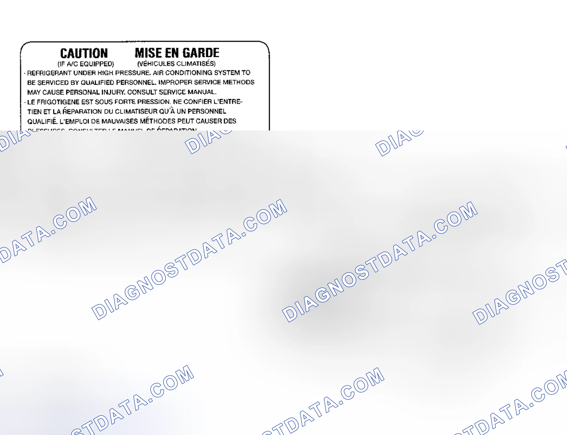 Scheme 22: Underhood A/C Specification Labels