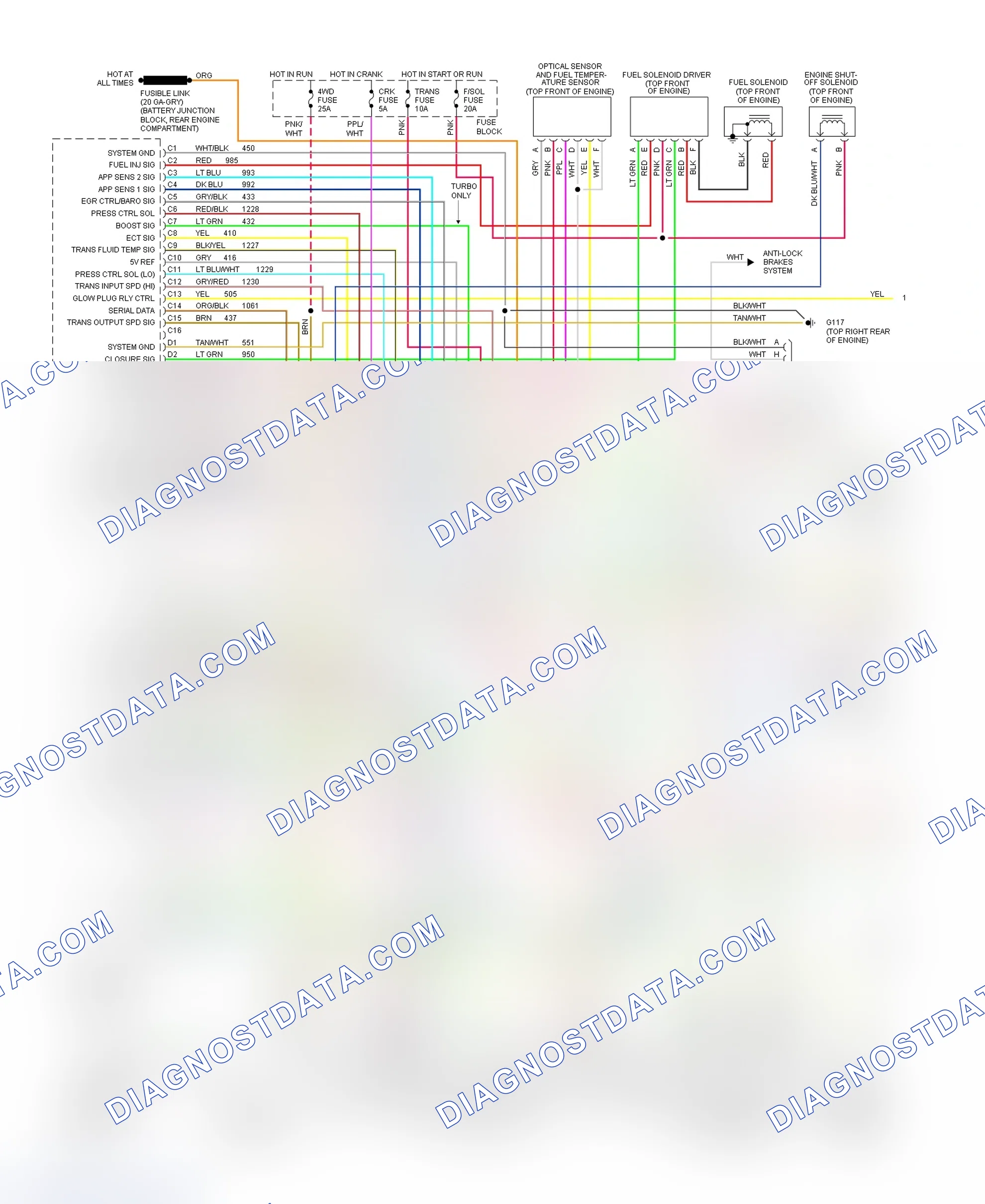 Scheme 388: Wiring Diagram For Blazer, Pickup, Sierra, Suburban & Yukon With 4L60-E (1 Of 2)