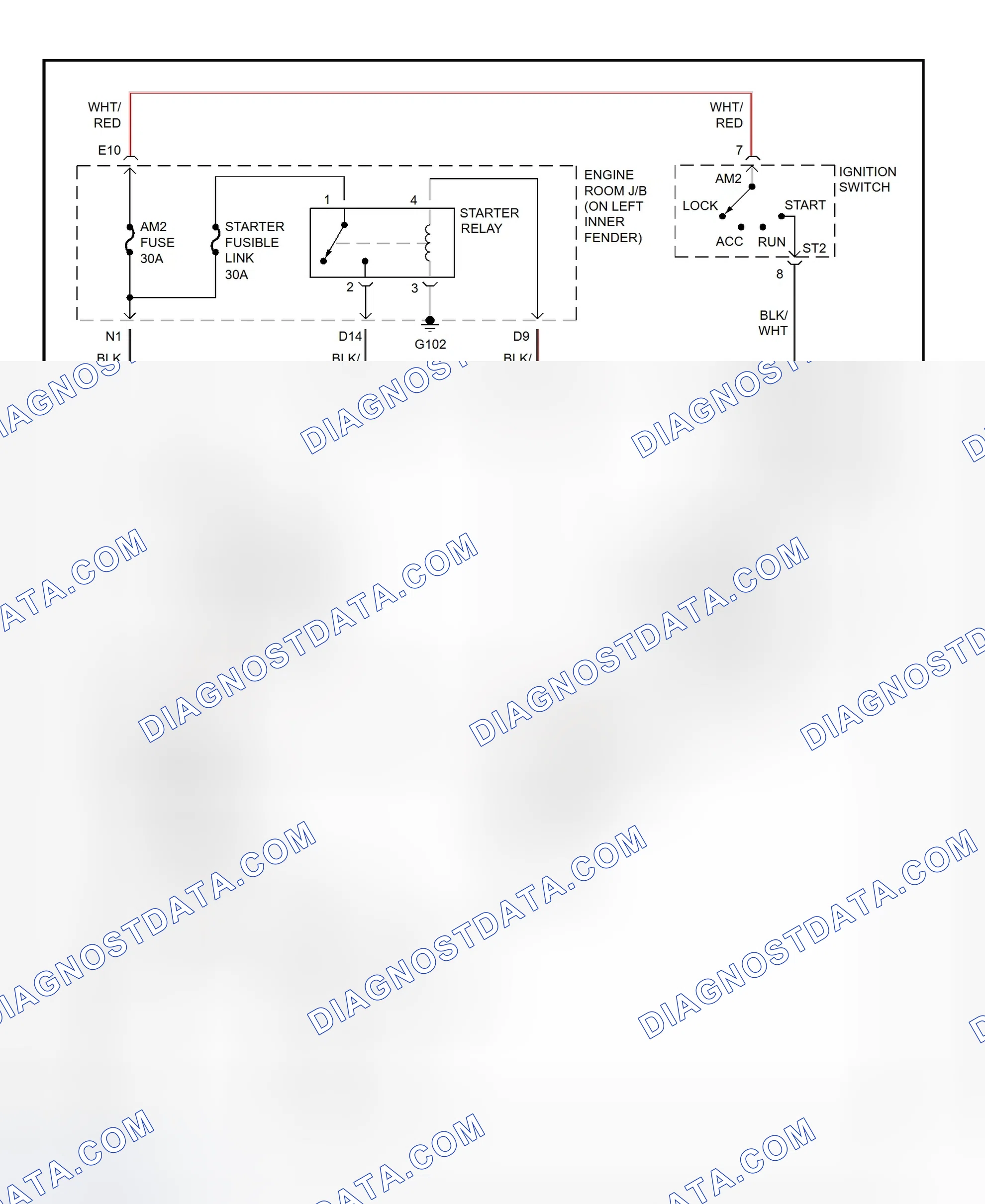 Fig. 28: Starting System Wiring Diagram (Lexus LX470)