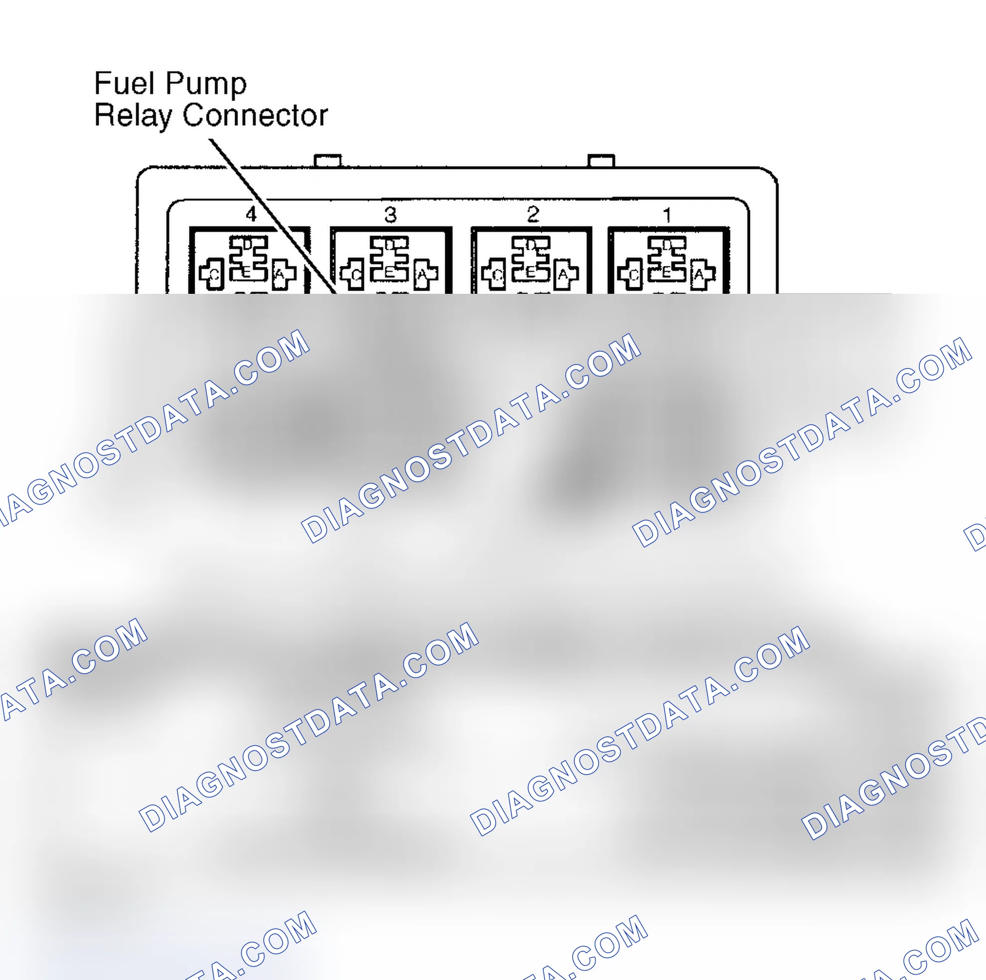 Scheme 45: Fuel Pump Relay Connector Terminals & Location