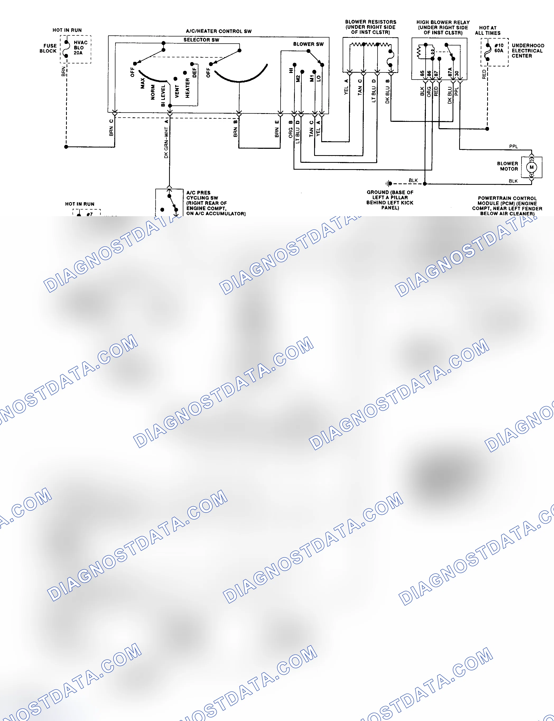Scheme 436: Code 58 Schematic (4L80-E Gasoline) Transmission Fluid Temperature High