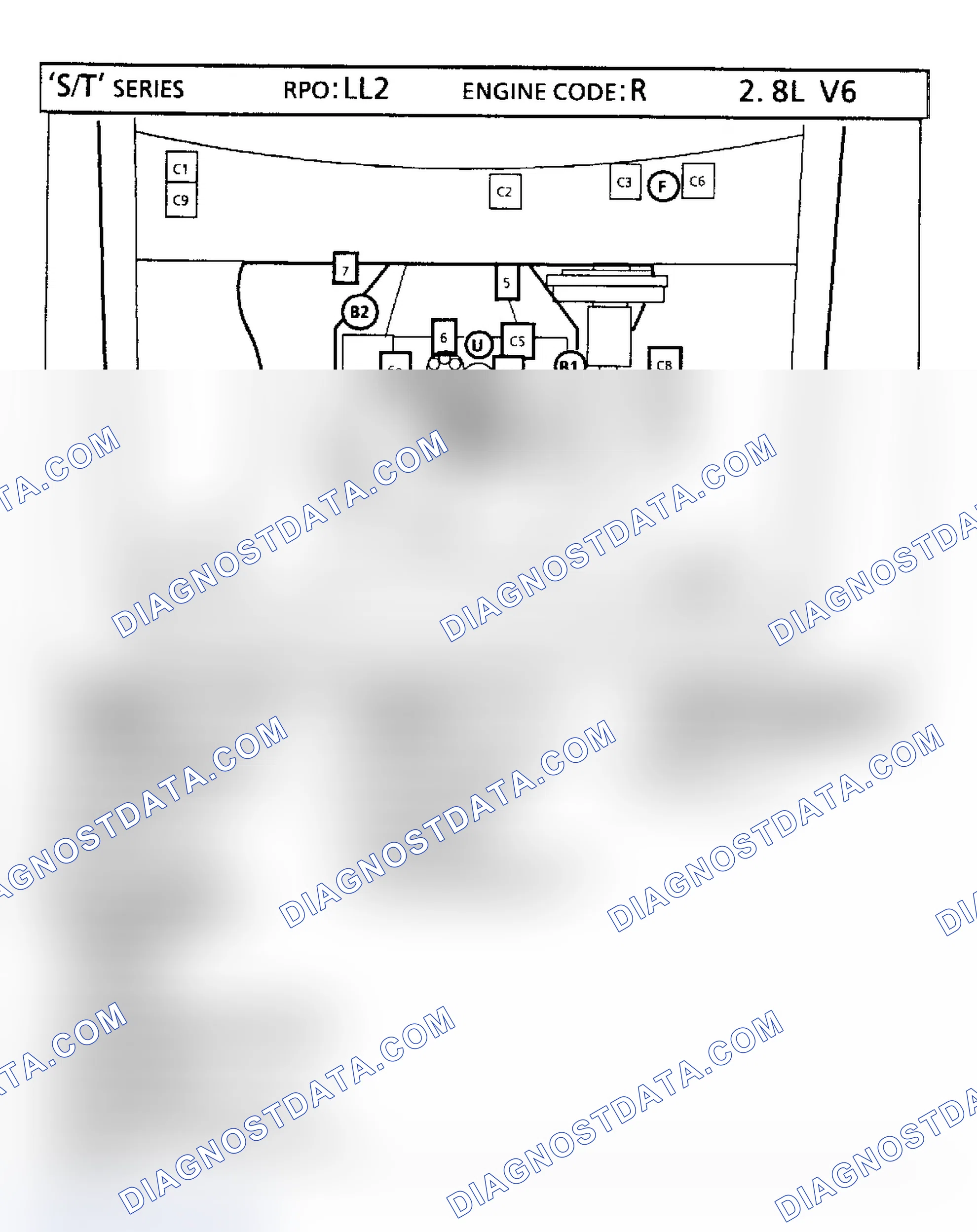 Scheme 89: 2.8L VIN "R" - "S/T" Series Truck Component Locations