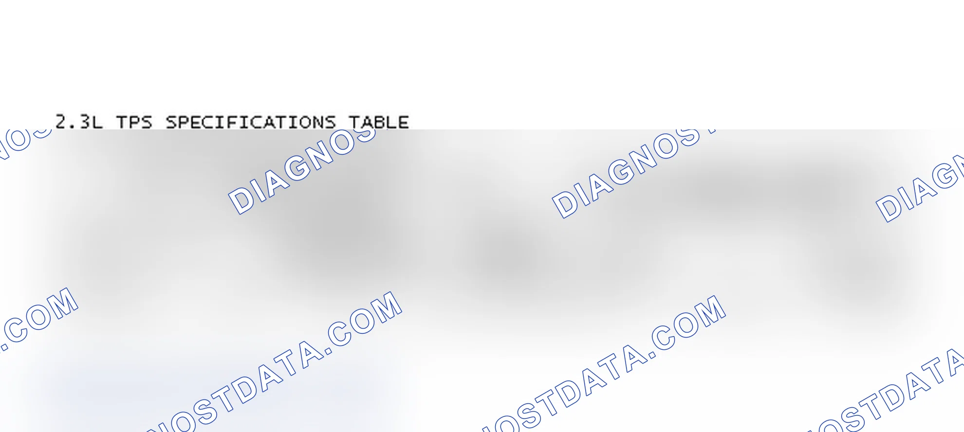 Scheme 16: 2.3L TPS SPECIFICATIONS TABLE