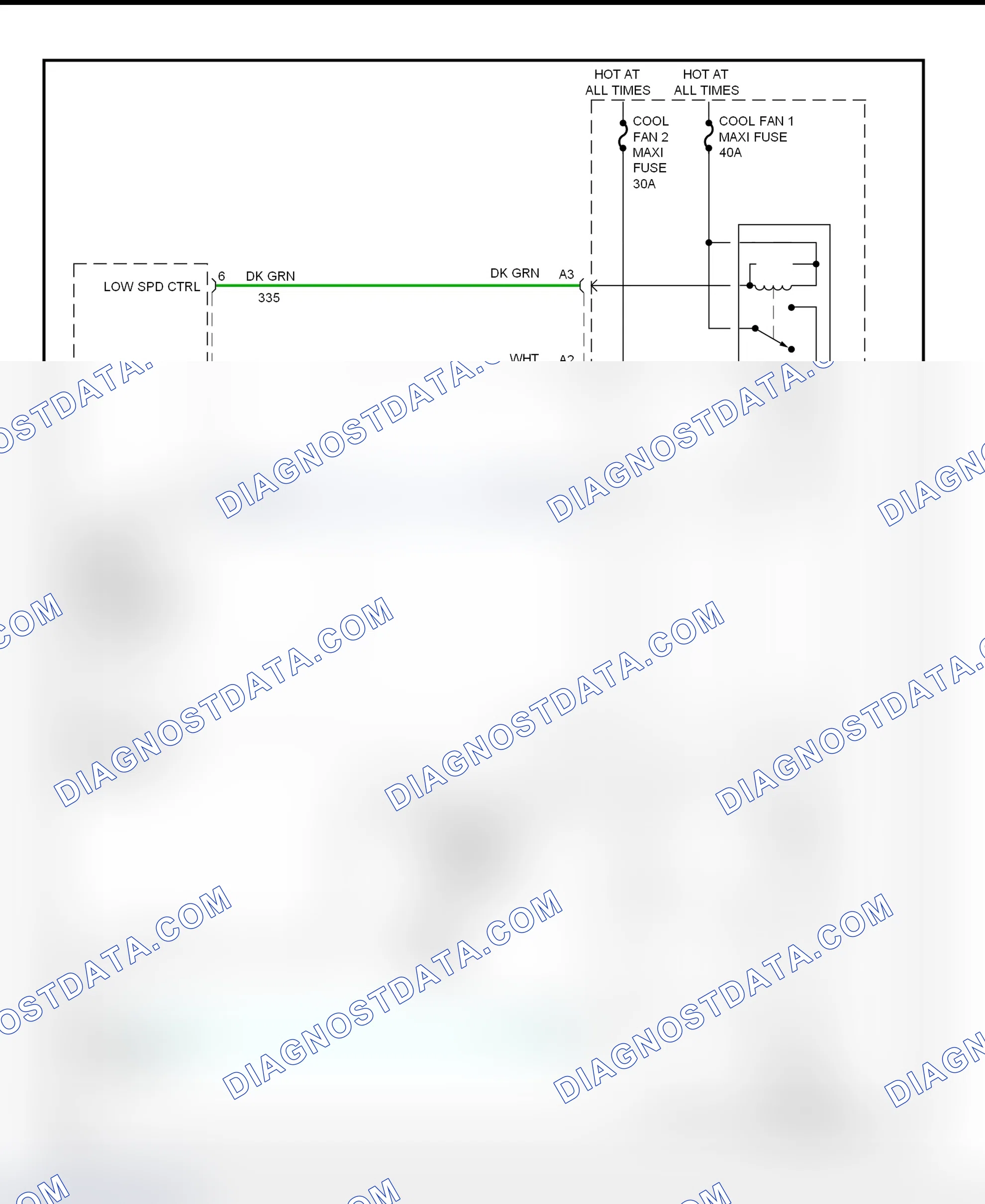 Scheme 11: Cooling Fan System Wiring Diagram (1998 Century & Regal)
