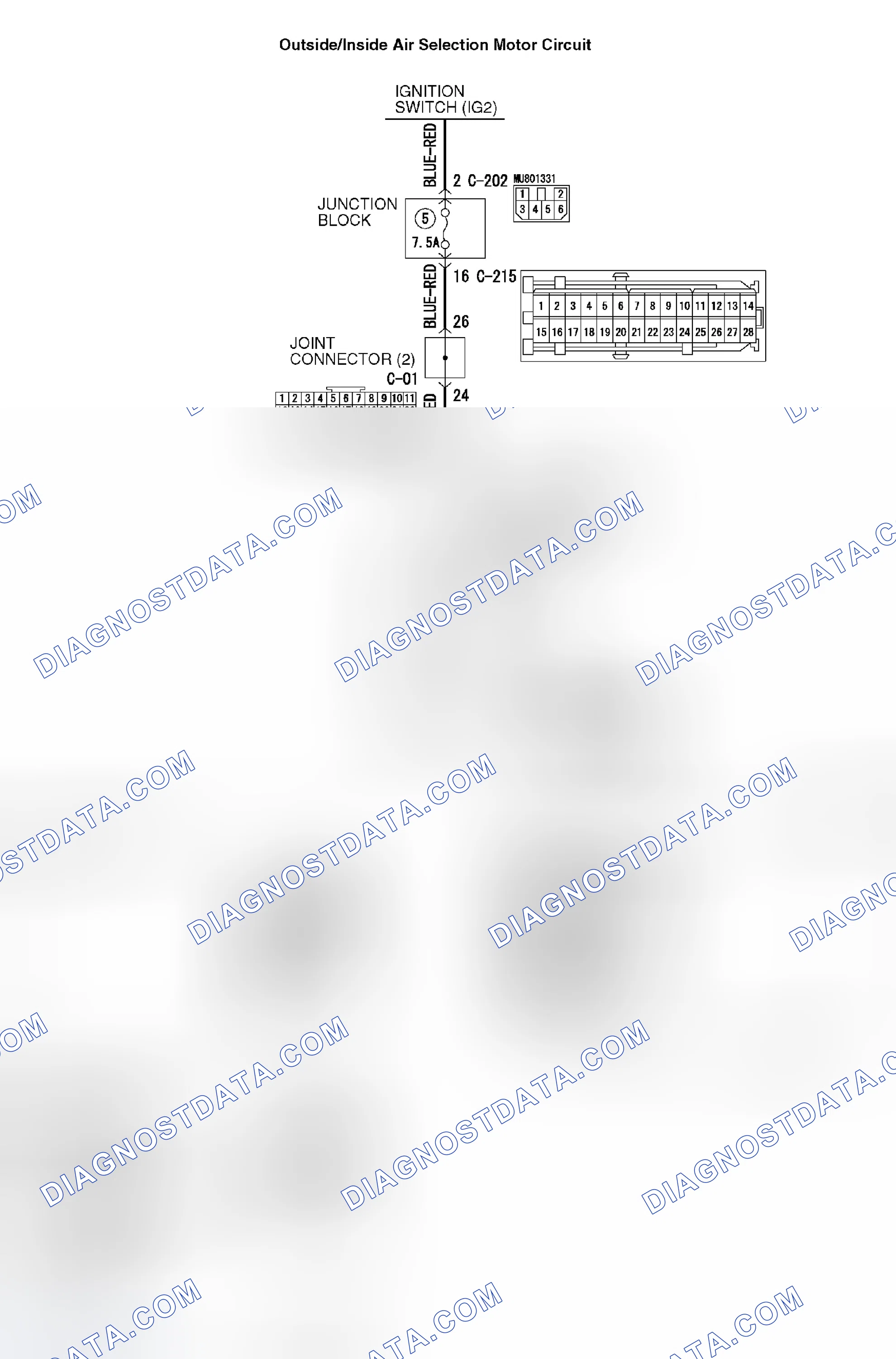 Scheme 100: INSPECTION PROCEDURE 2: Outside/Inside Air Changeover is not possible.