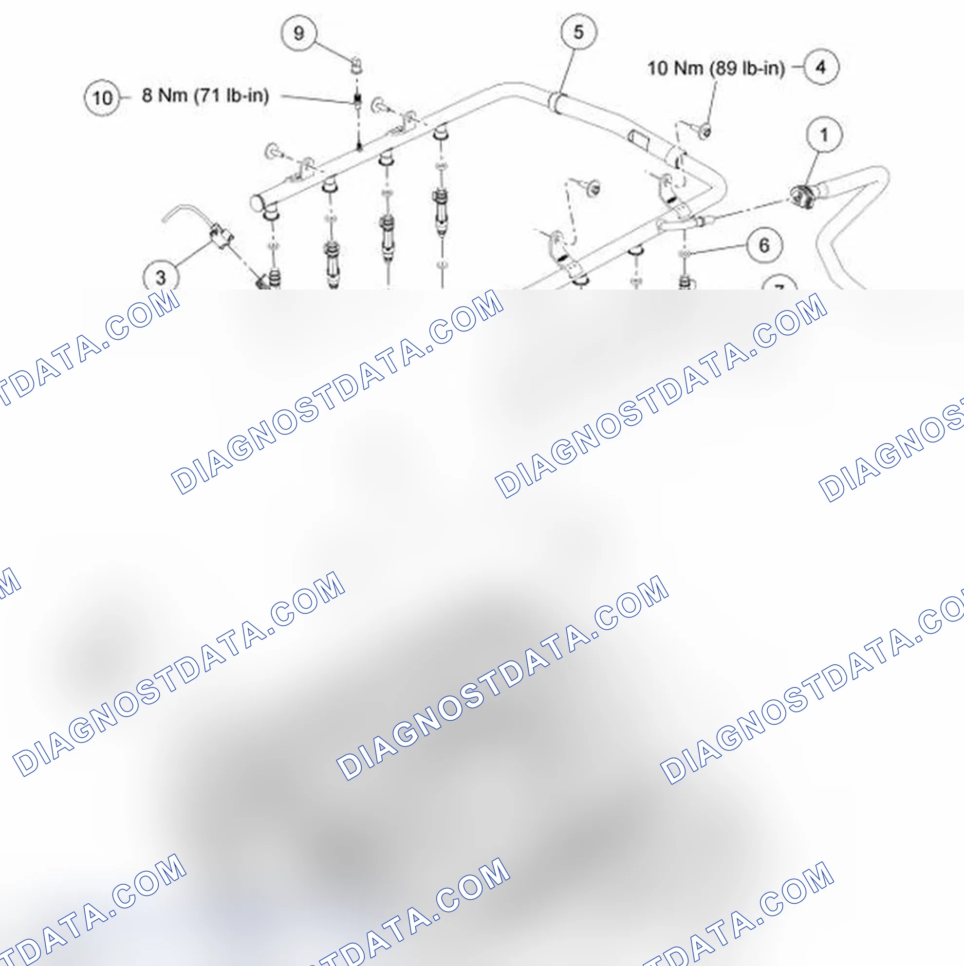 Scheme 11: Fuel Rail and Fuel Injector - Exploded View