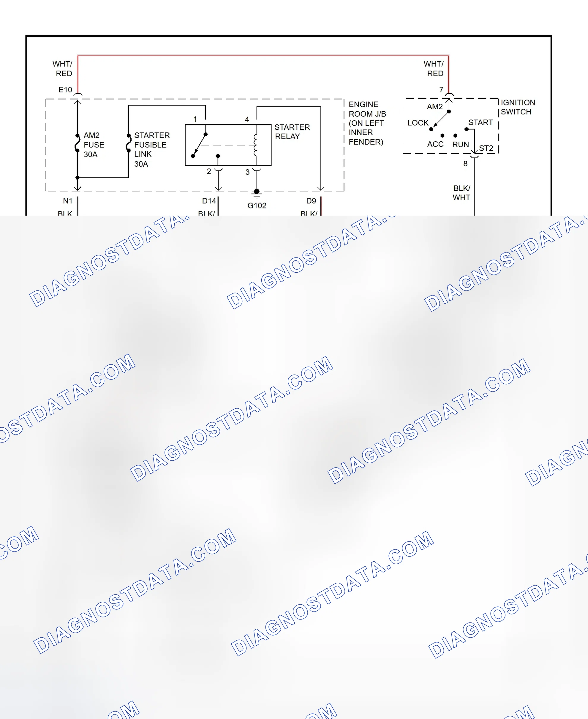 Fig. 28: Starting System Wiring Diagram (Lexus LX470)