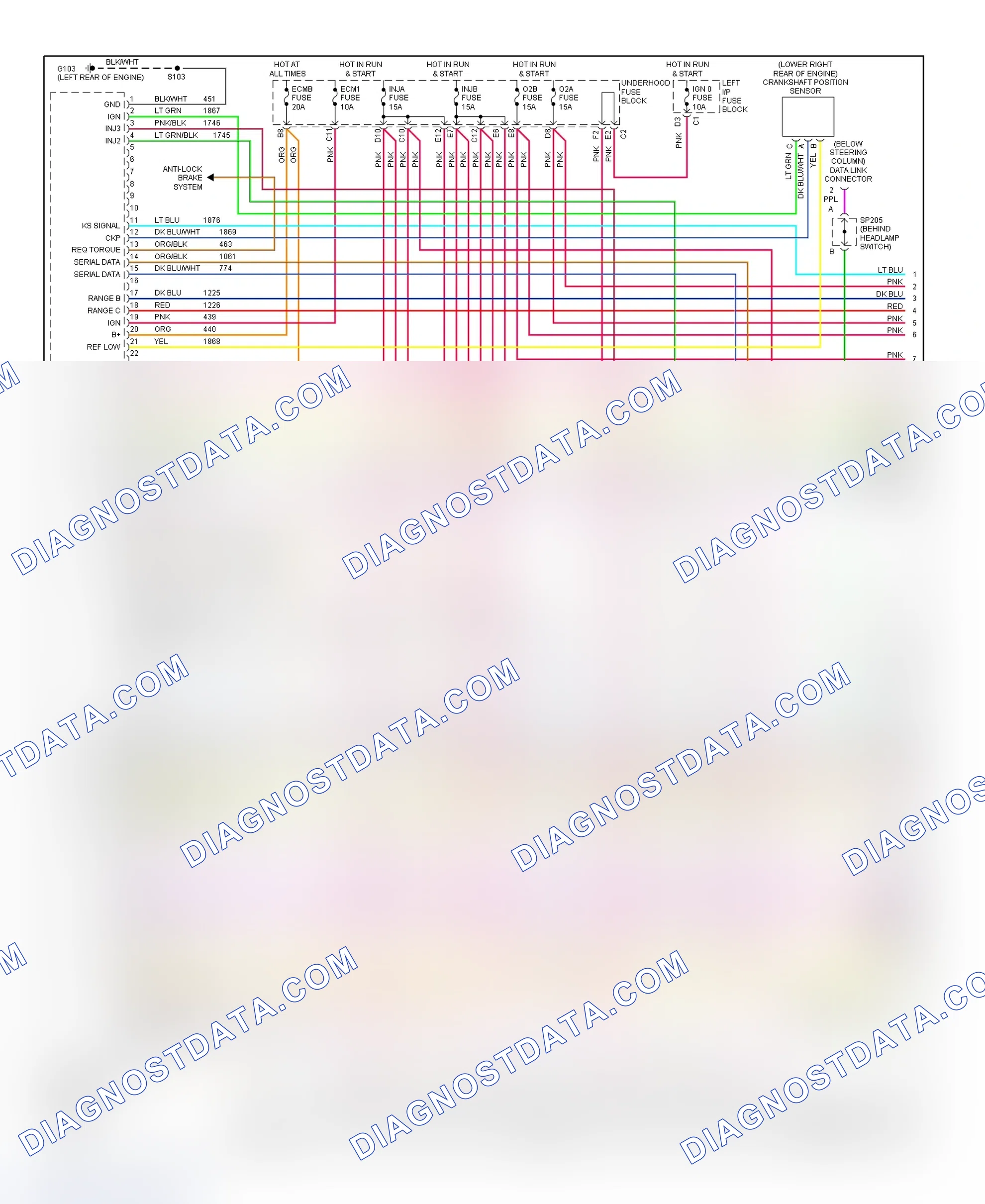 Scheme 28: PCM Wiring Diagram (Avalanche, Sierra, Silverado, Suburban, Tahoe, Yukon & Yukon XL - 4.8L & 5.3L - With Case Ground HO2S - 1 Of 5)