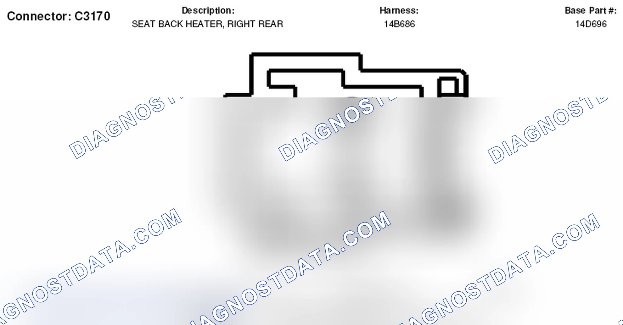 Scheme 275: Right Rear Seat Back Heater Connector End View (C3170)