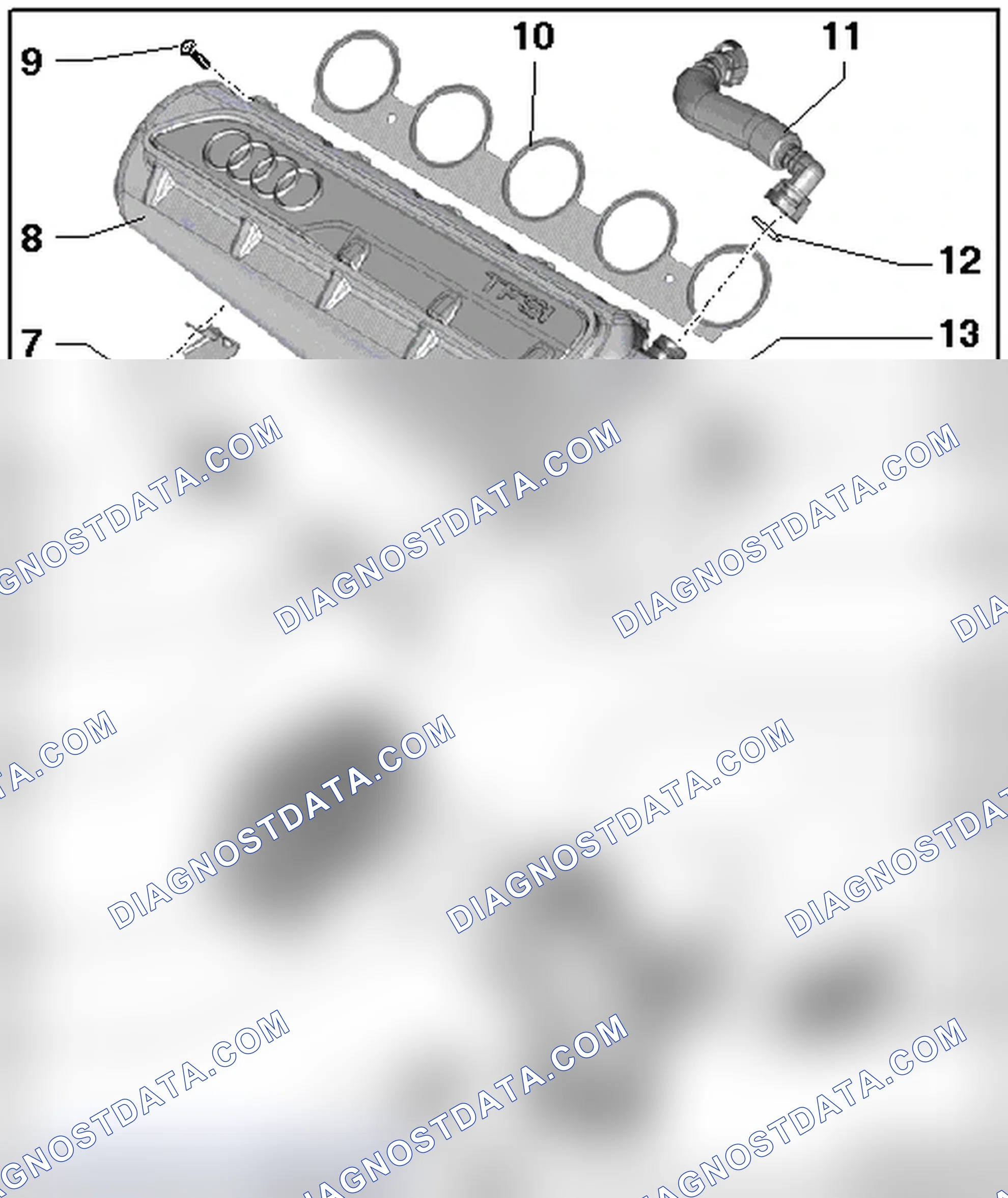 Scheme 305: INTAKE MANIFOLD, UPPER SECTION OVERVIEW