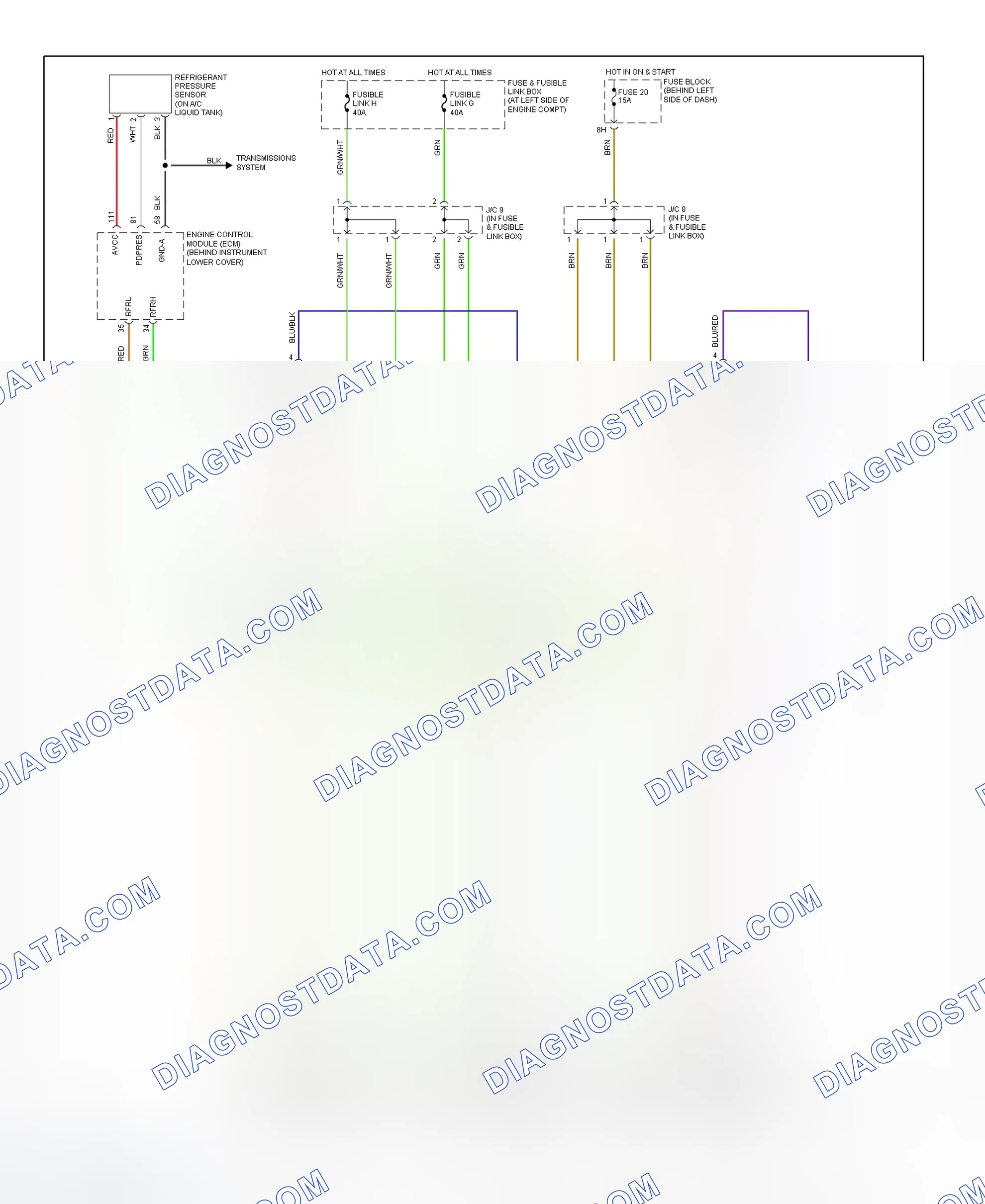 Scheme 12: Electric Cooling Fan System Wiring Diagram (2000 Maxima)