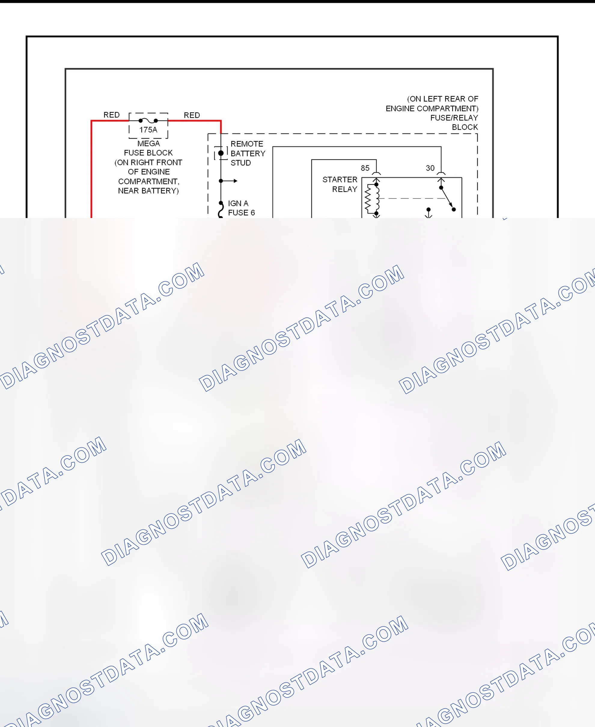 Fig. 7: Starting System Wiring Diagram (Escalade, Pickup, Tahoe & Yukon Denali - 5.7L & 7.4L)