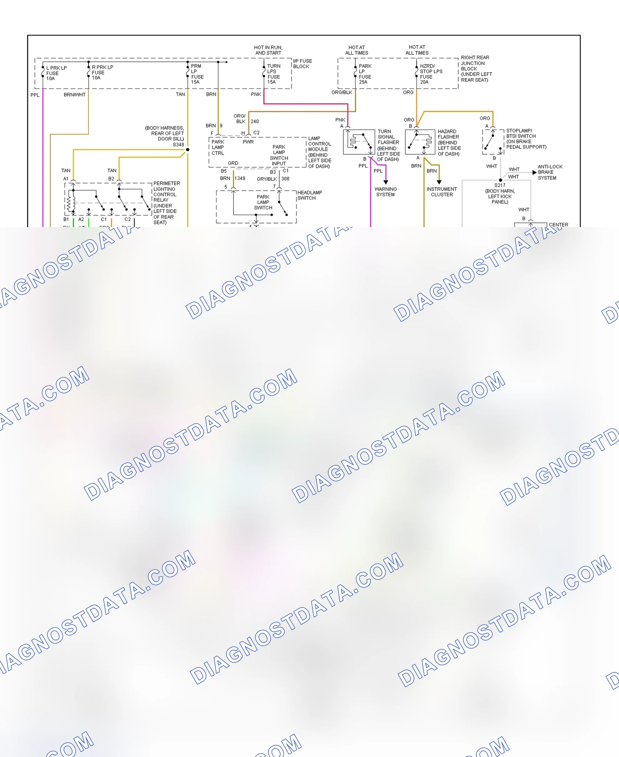 Scheme 38: Exterior Lights Wiring Diagram (Riviera)