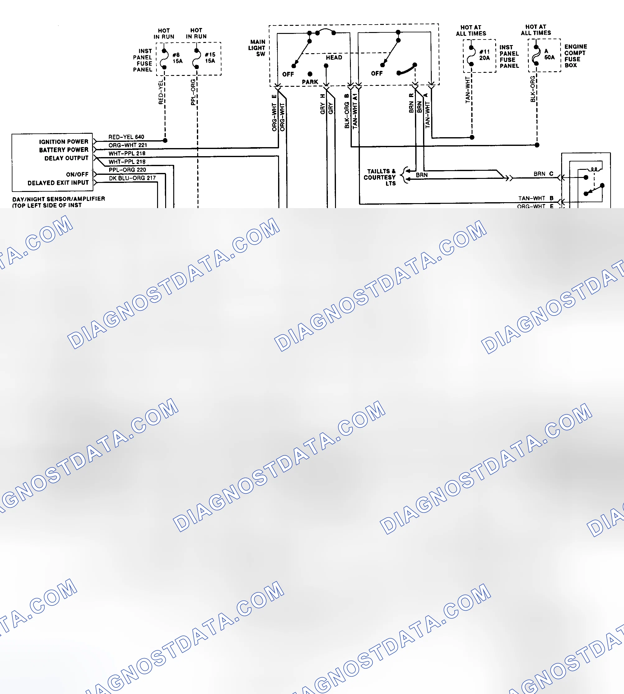 Scheme 6: Auto Headlight Dimmers Wiring Diagram Town Car (Automatic)