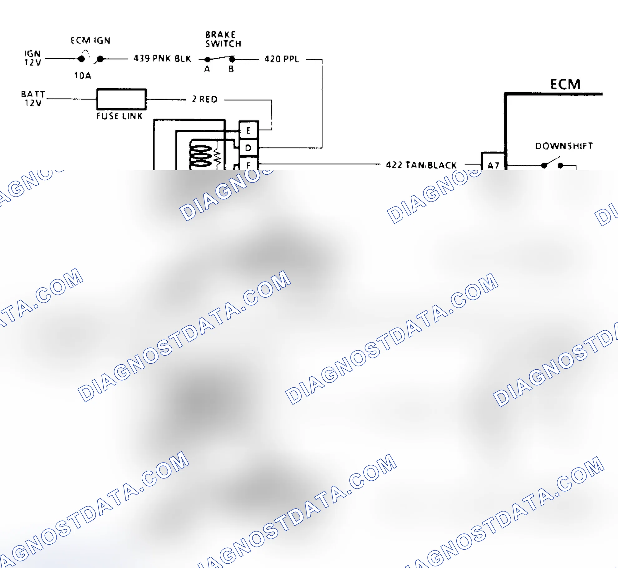 Scheme 134: THM 400 Downshift Control Electrical Diagnosis Schematic