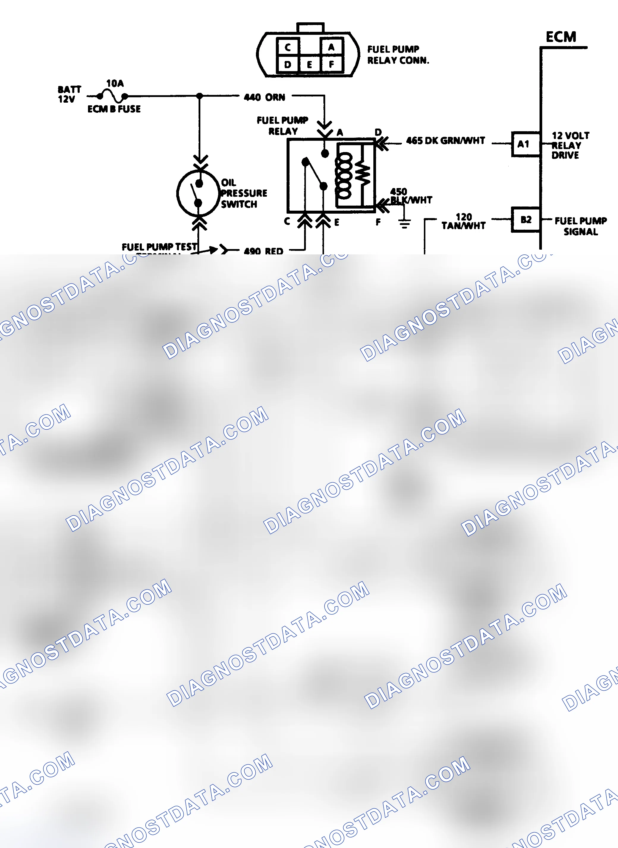 Scheme 51: Chart A-5A, Schematic, Fuel Pump Relay Ckt "R & V" Series