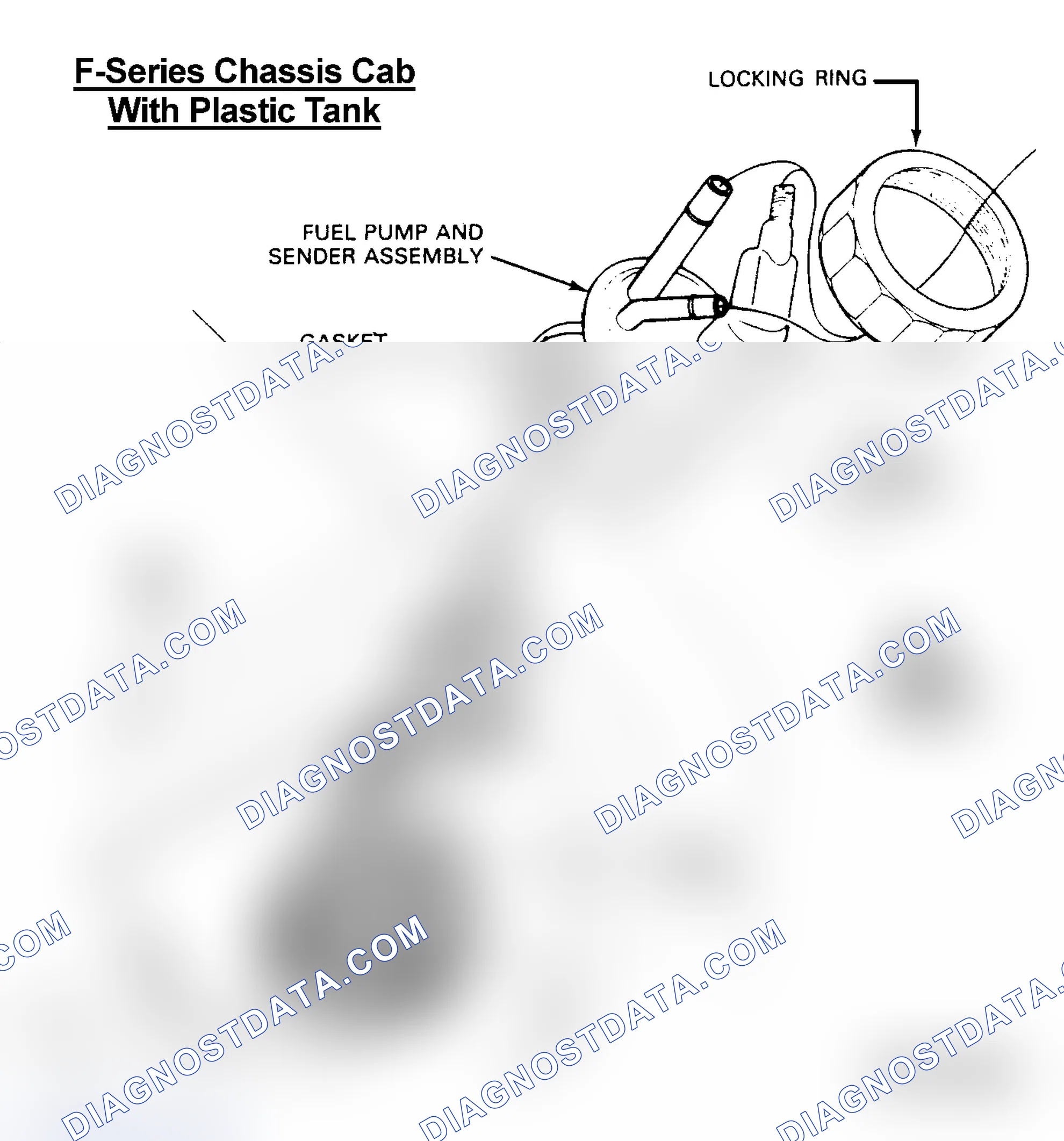 Fig. 3: Electric Fuel Pump/Sending Unit Assembly shown is for vehicles with 7.5L engines. All models similar.