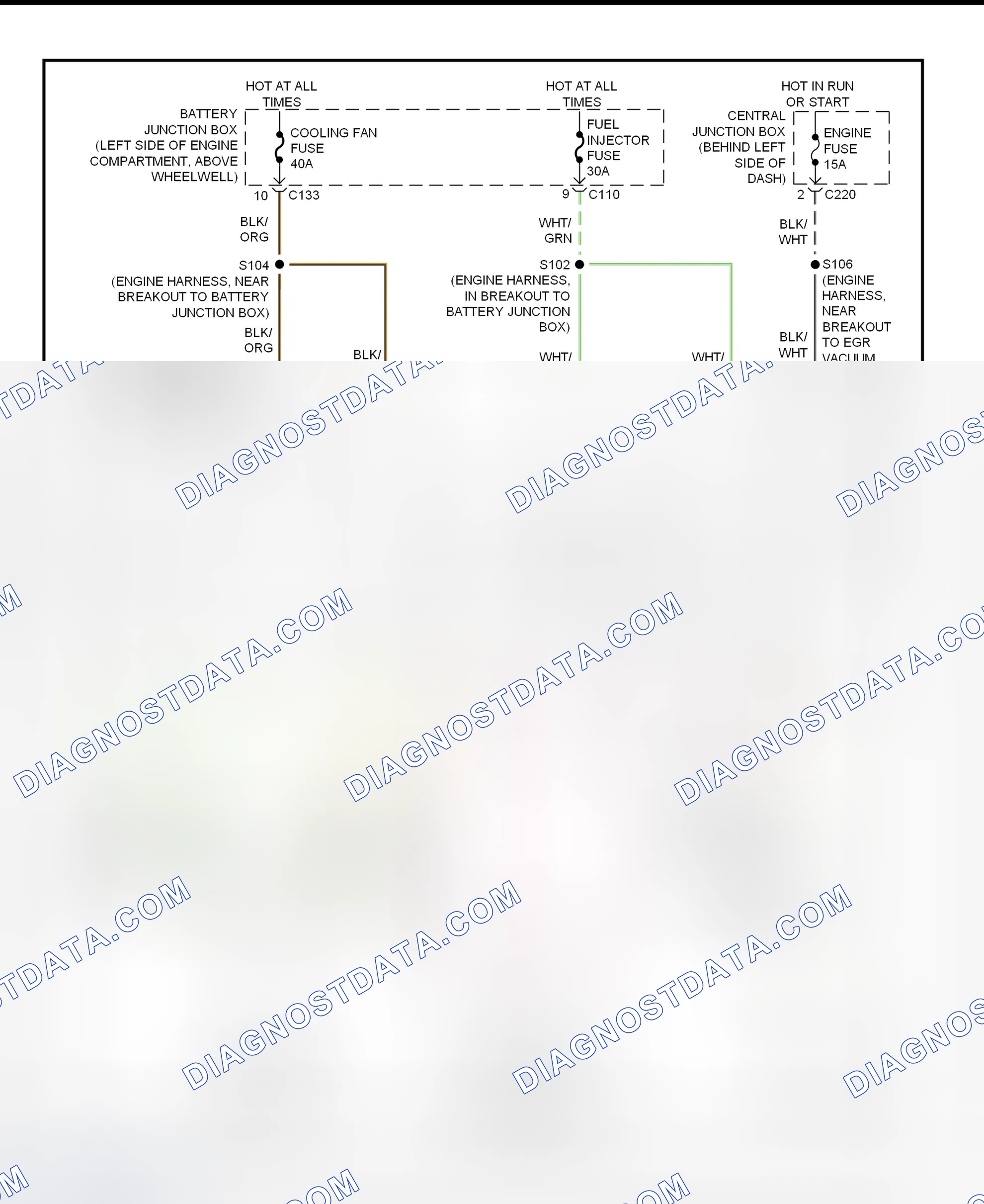 Scheme 24: Electric Cooling Fan Wiring Diagram (Escort & Escort ZX2)