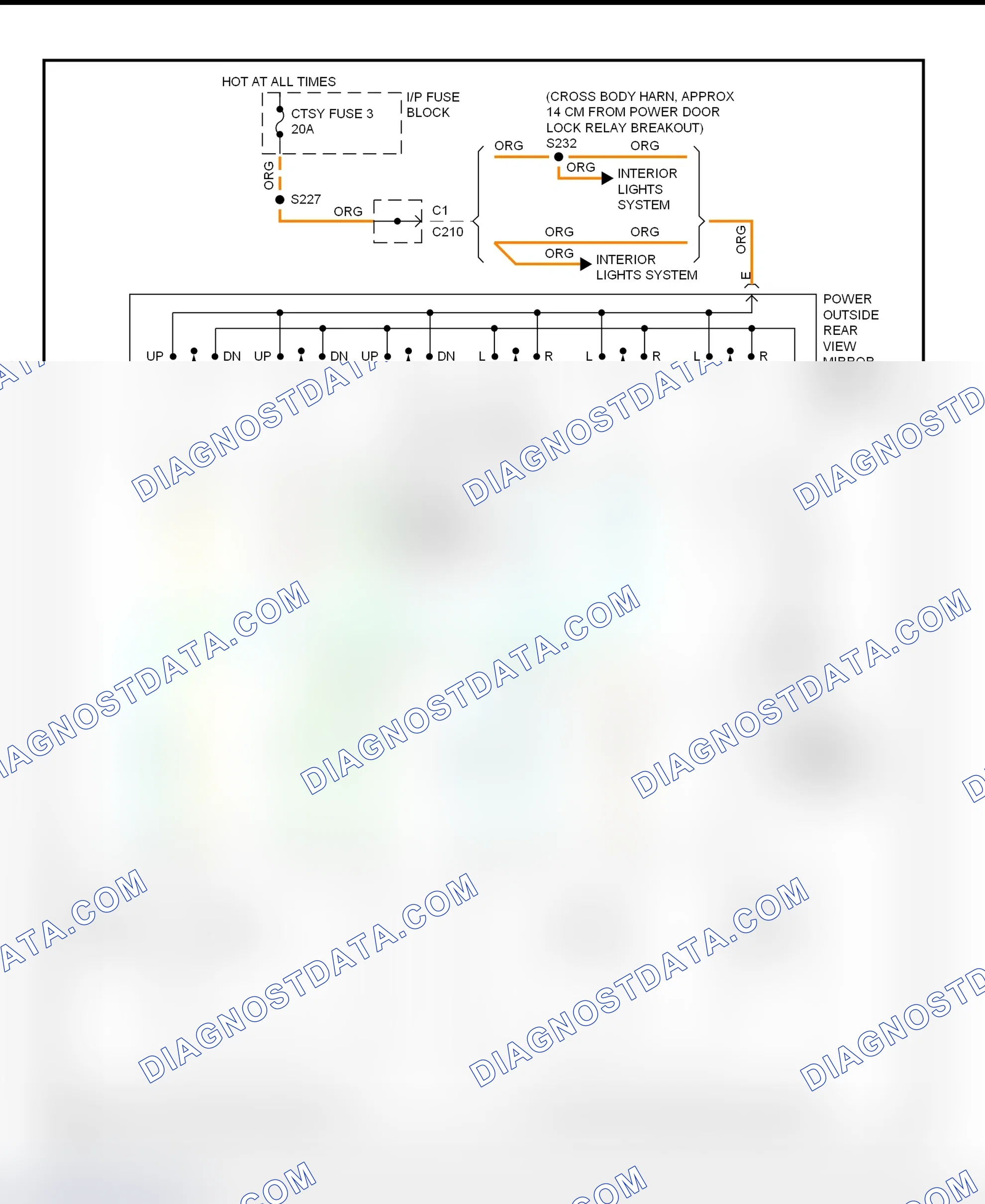 Fig. 1: Power Mirror System Wiring Diagram