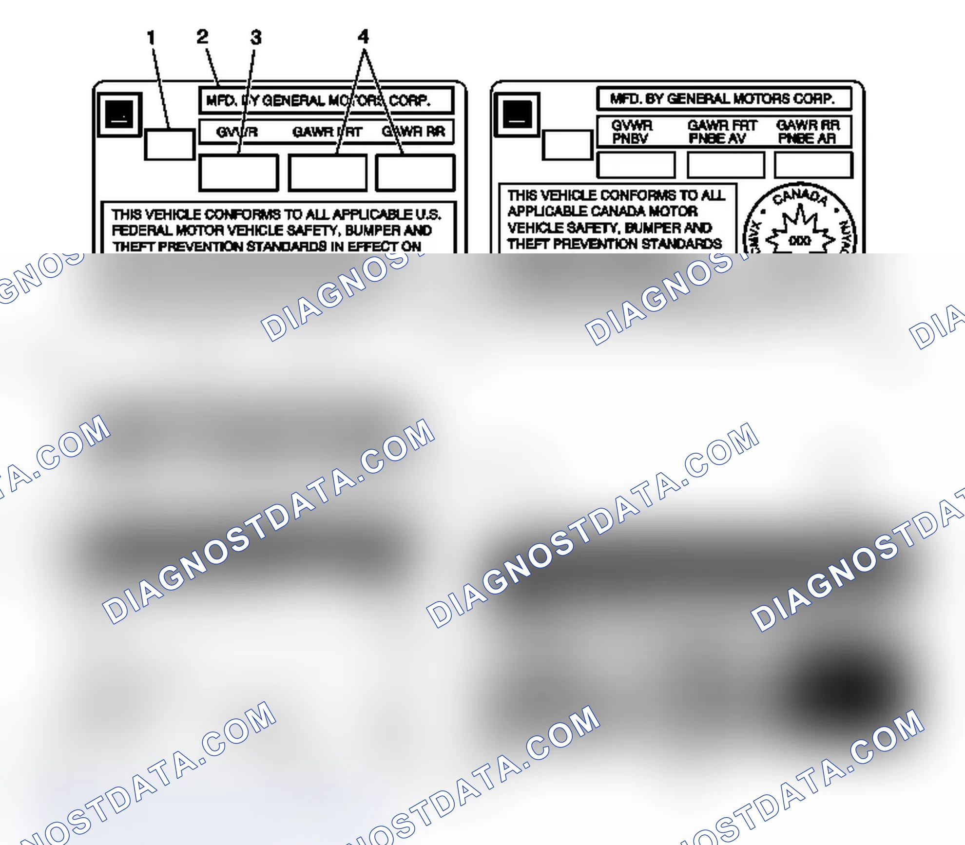 Scheme 3: Vehicle Certification, Tire Placard, Anti-Theft, and Service Parts ID Label