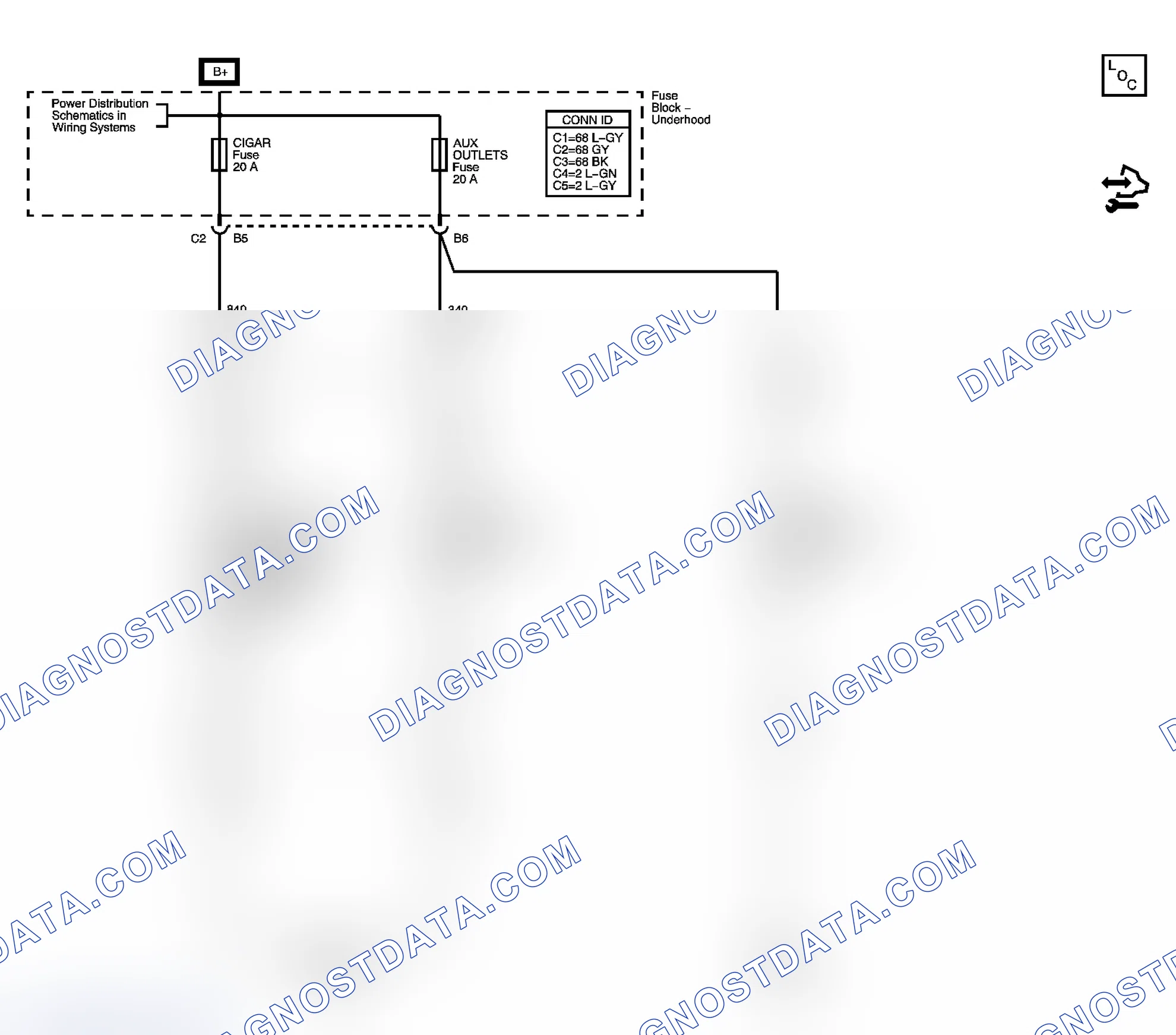 Scheme 101: Cigar Lighter/Auxiliary Outlets Schematics