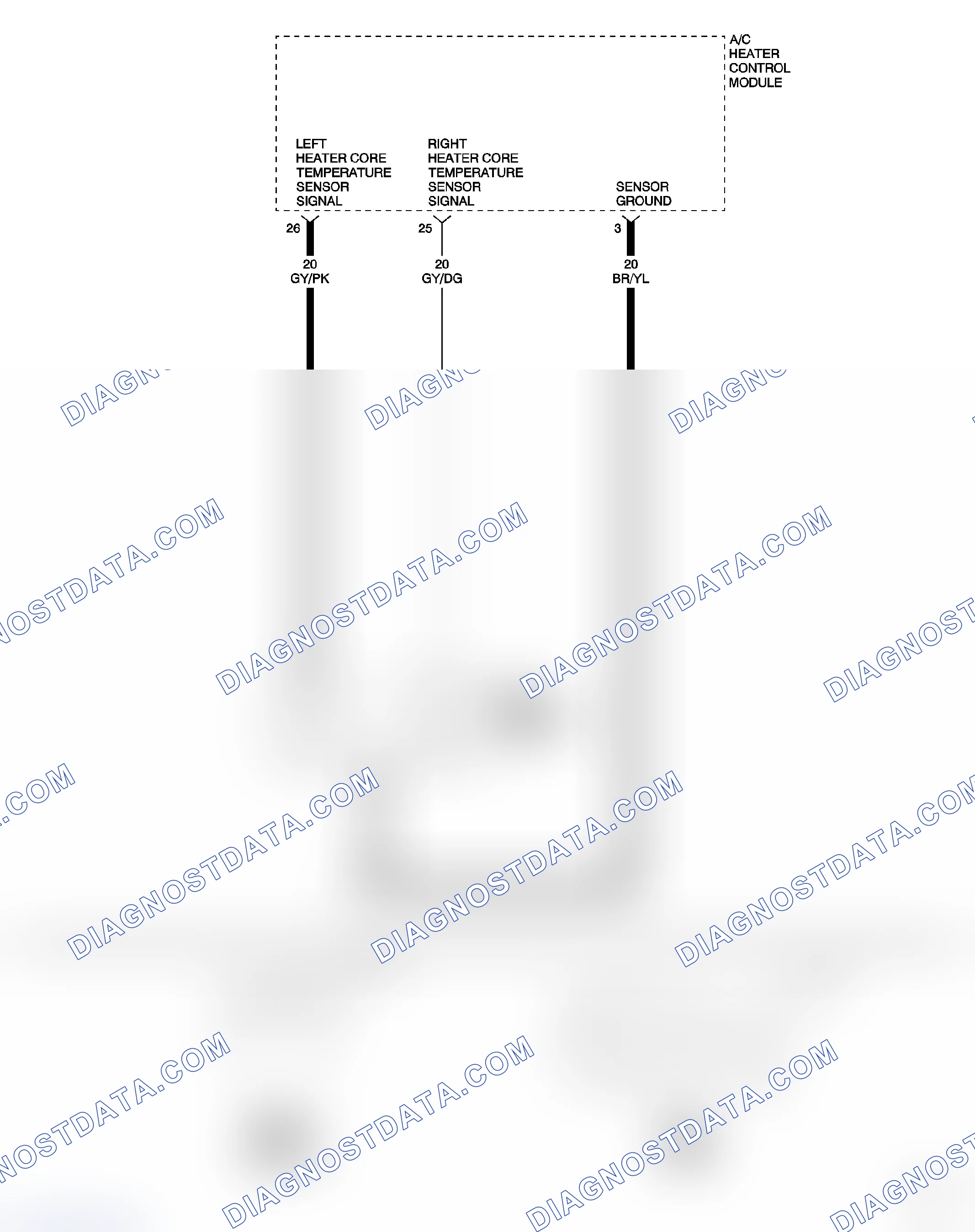 Scheme 12: LEFT HEATER CORE TEMPERATURE SENSOR CIRCUIT