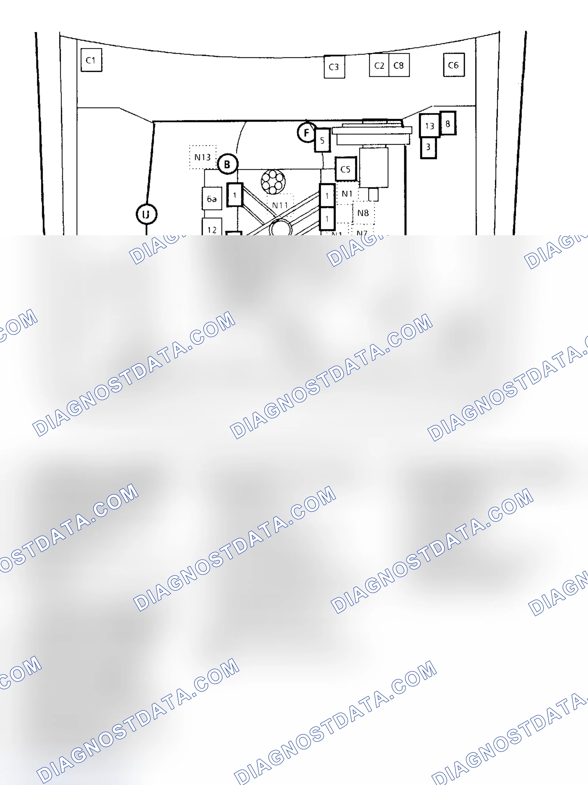 Scheme 431: Component Locations, "F" Body 2.8L (VIN W)