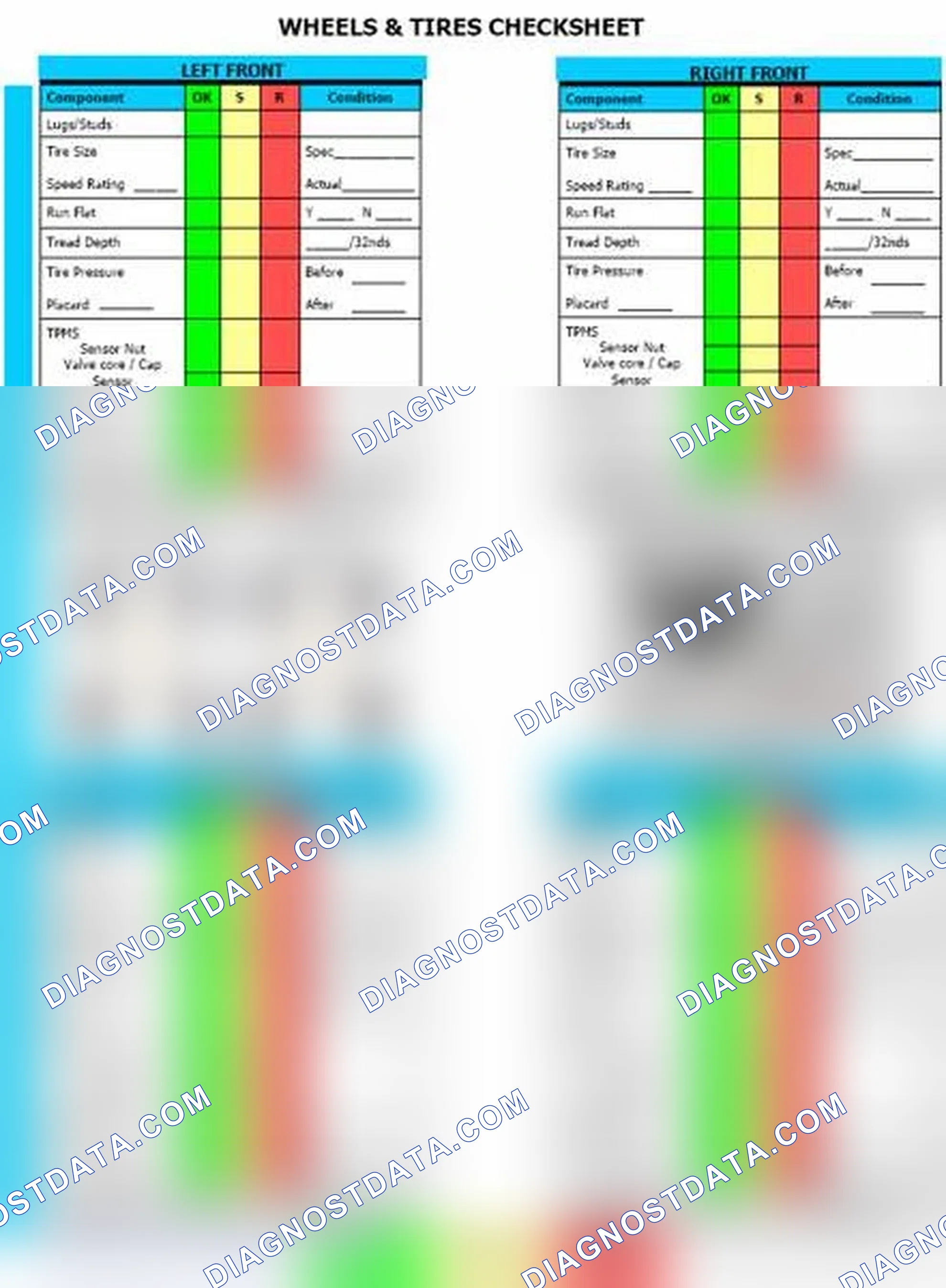 Scheme 14: Wheels & Tires Checksheet (2 Of 2)