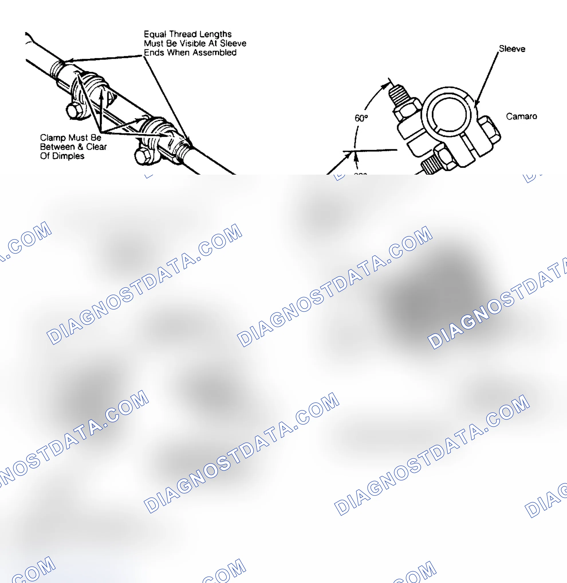 Scheme 1: Toe-In Adjuster Tube Clamp & Bolt Positions