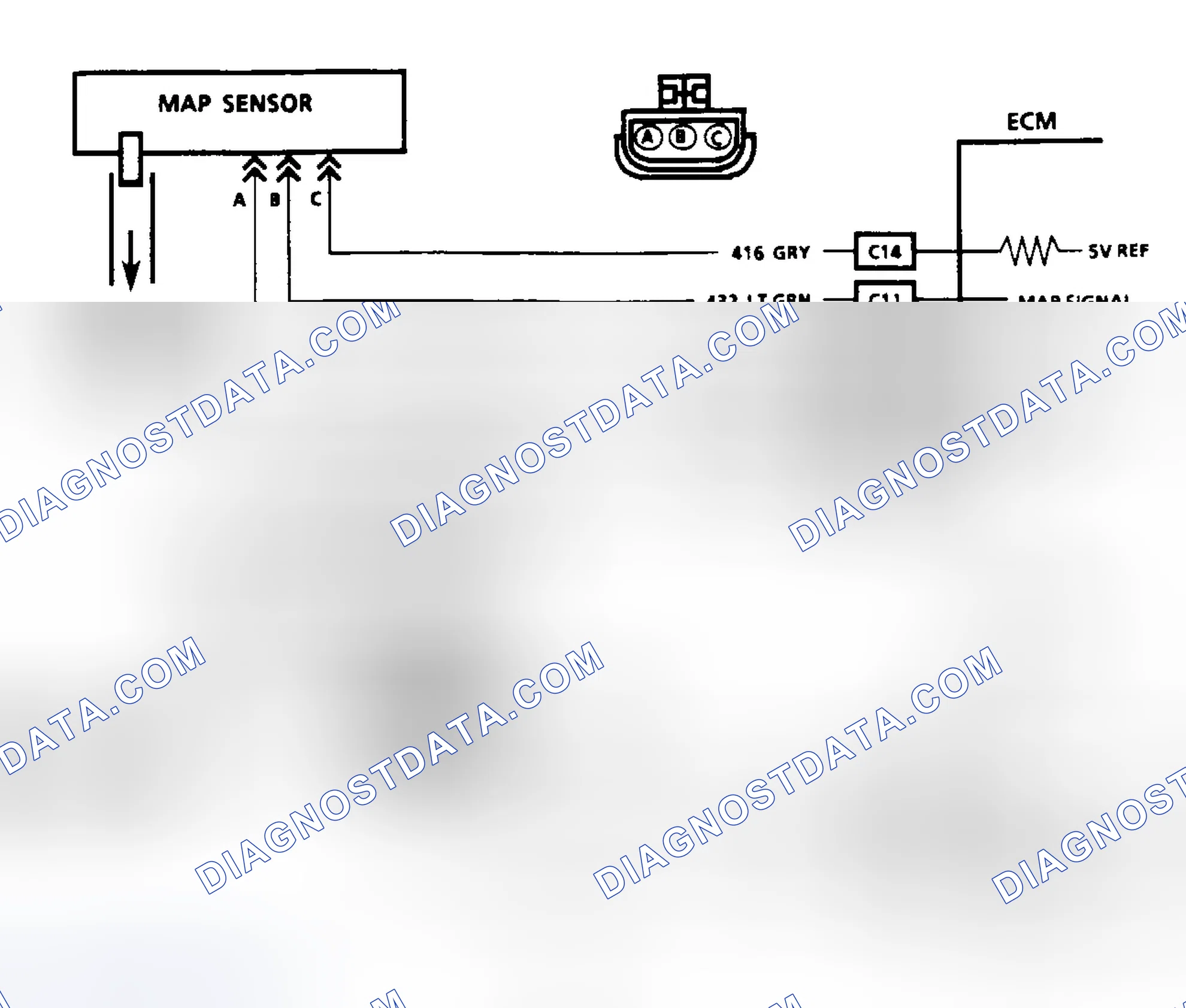 Scheme 66: Code 33: MAP Sensor Signal Voltage High Circuit Diagram