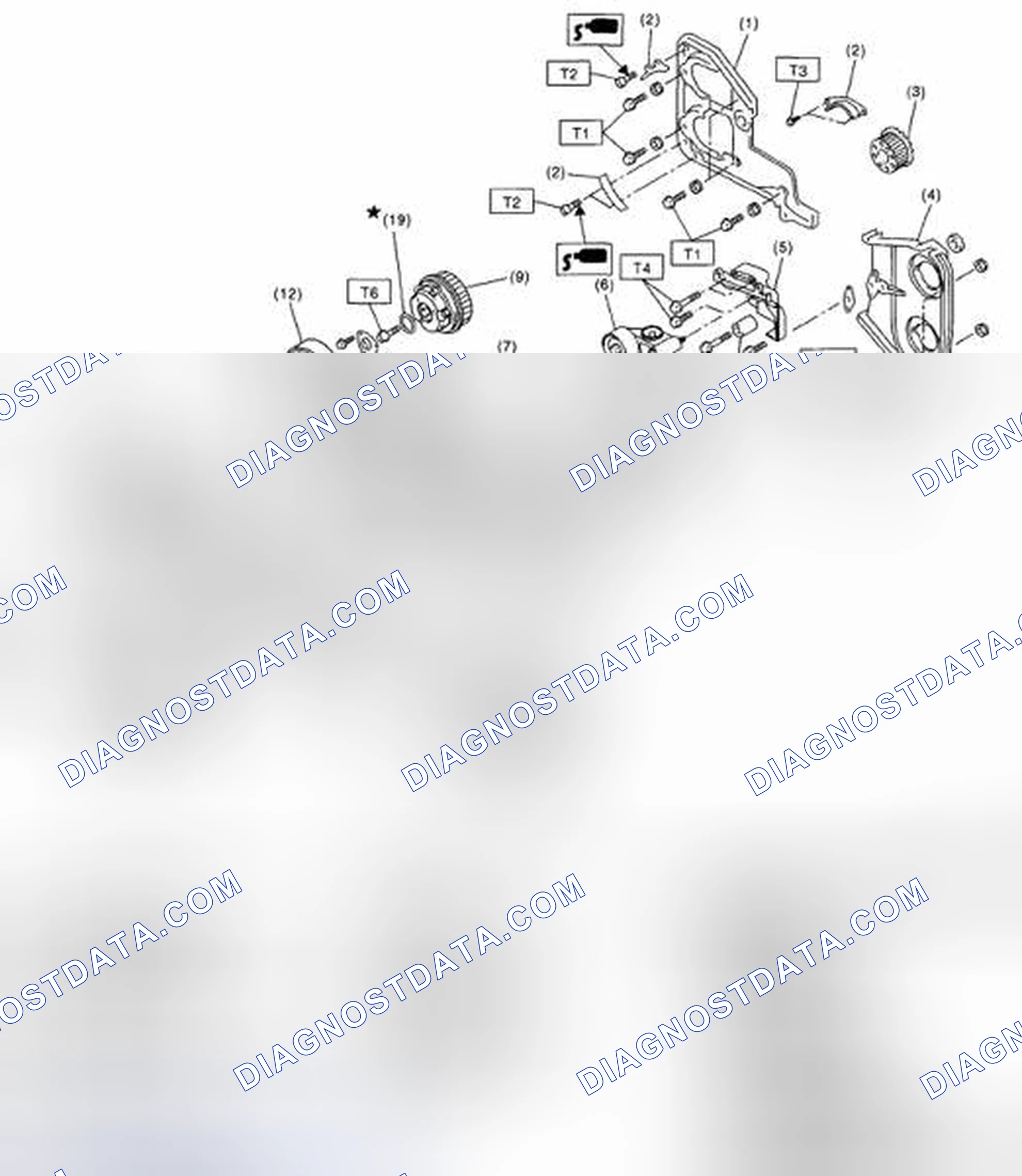 Scheme 495: Identifying Timing Belt Components With Torque Specification