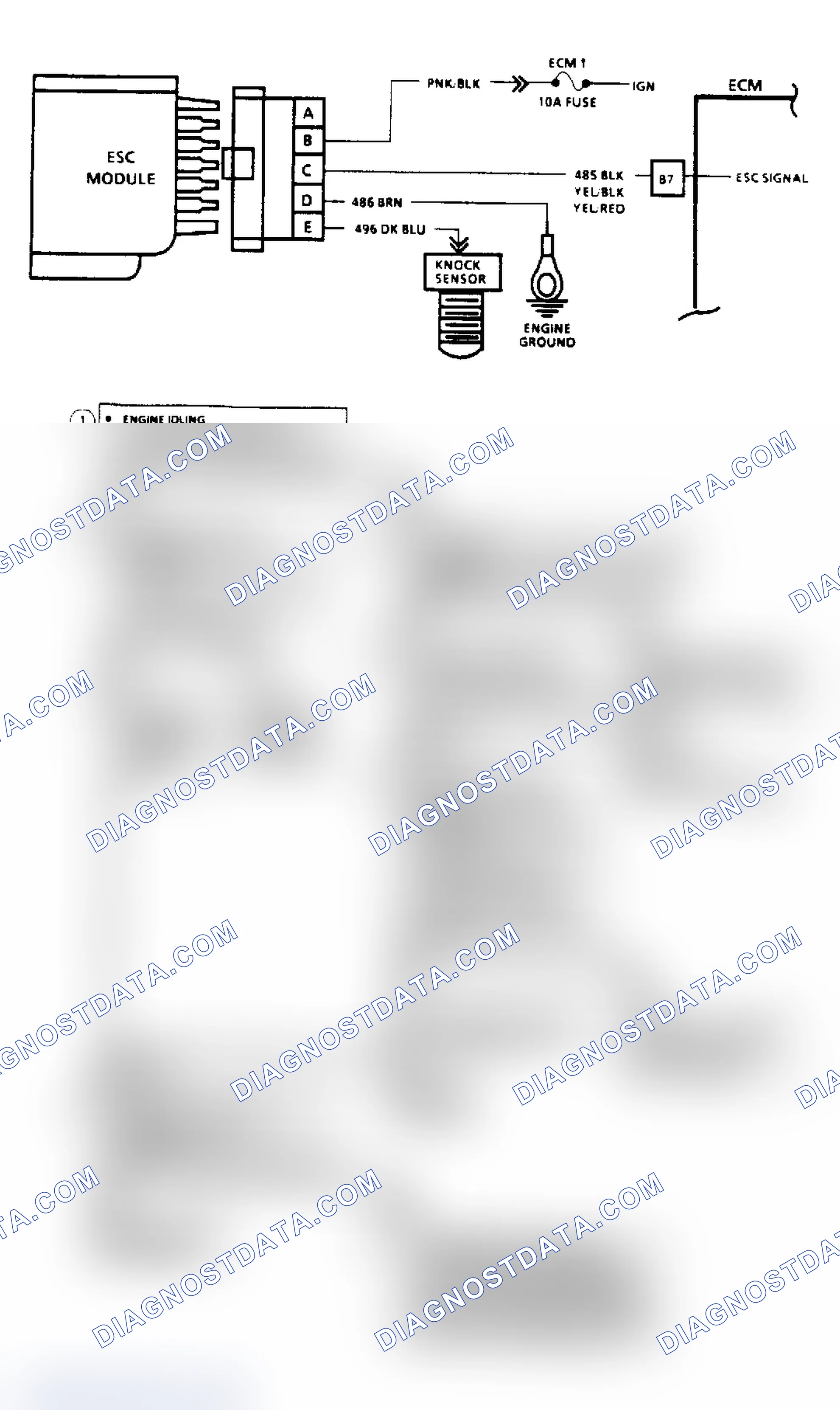 Scheme 96: Code 43, Electronic Spark Control (2.8L, 4.3L, 5.0L & 5.7L Engines) Flow Chart & Schematic