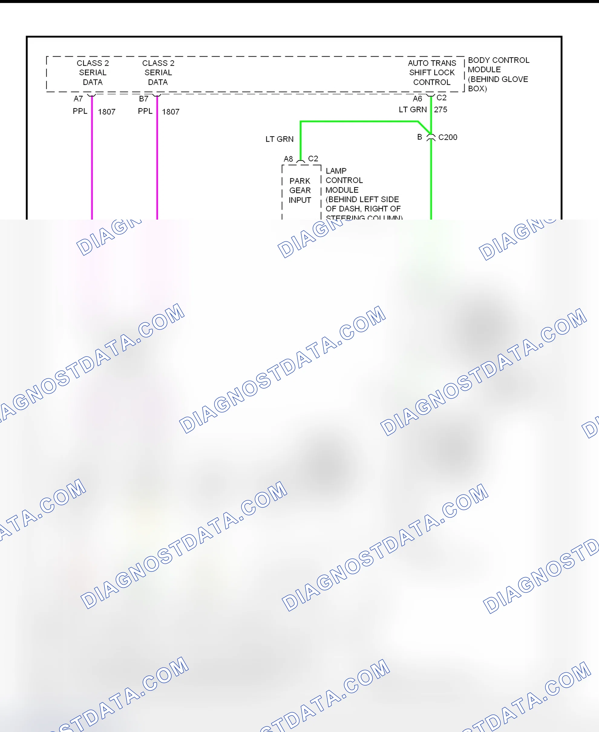 Fig. 39: Shift Interlock System Wiring Diagram (1999 Park Avenue)