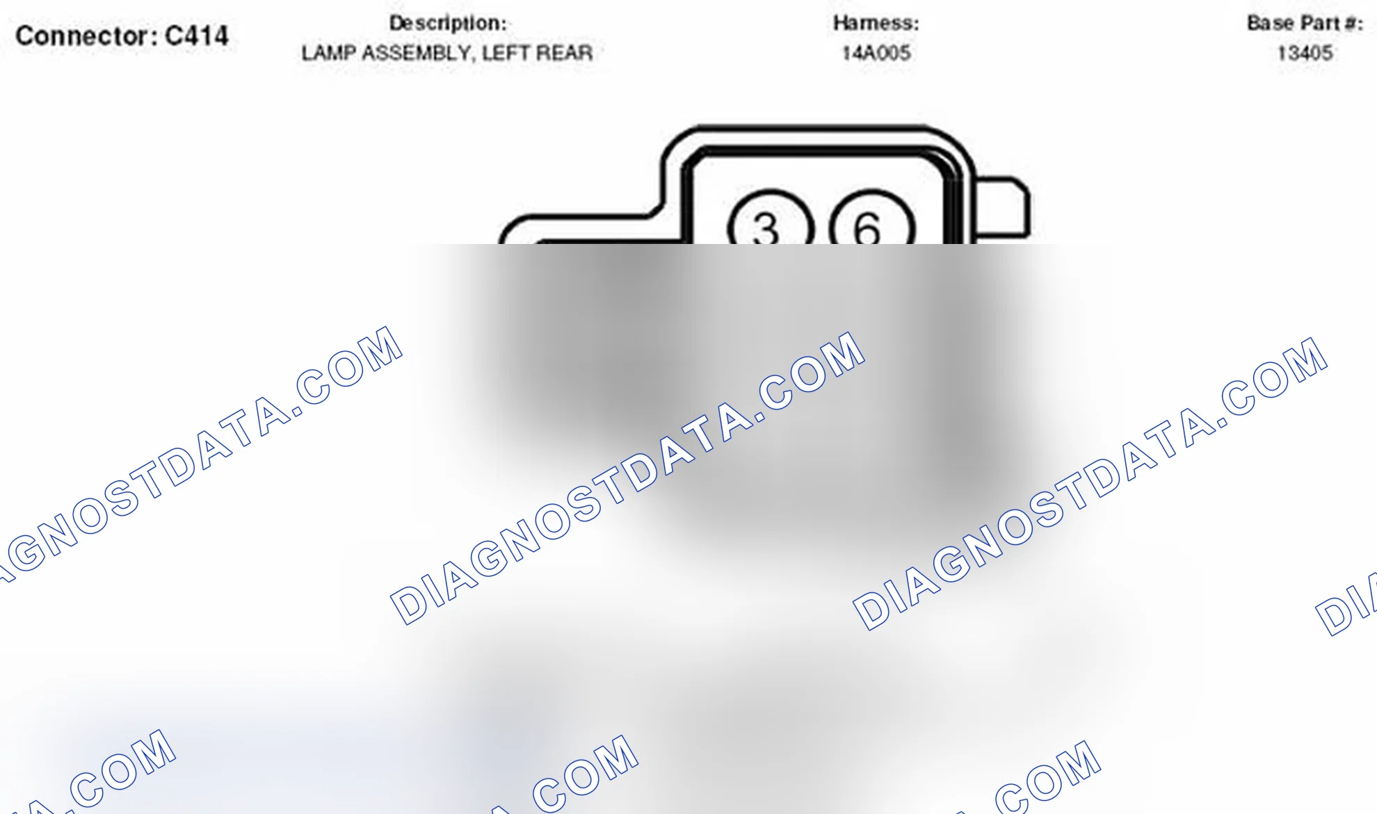 Scheme 125: Left Rear Lamp Assembly Connector End View (C414)