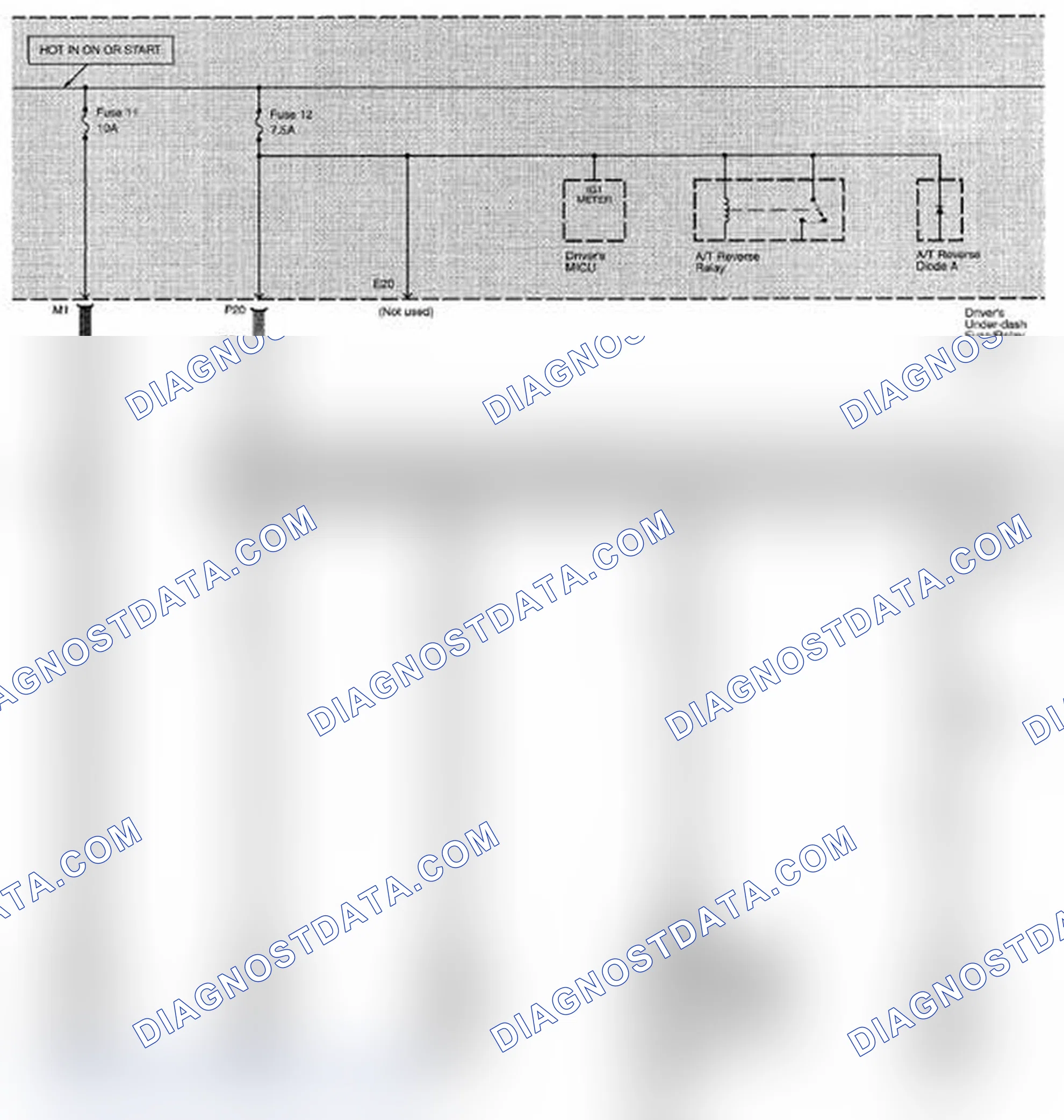Scheme 102: Power Distribution Circuit Diagram - Without Keyless Access (Page 10-19)