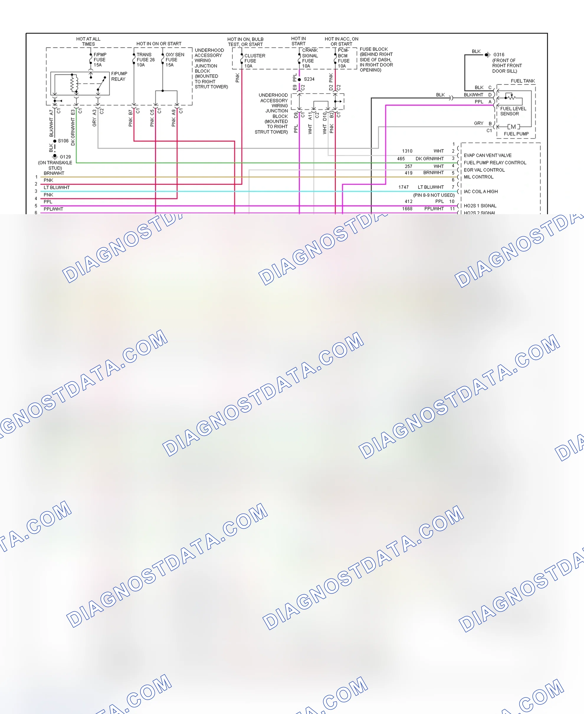 Scheme 129: PCM Wiring Diagram (Intrigue - 3.8L - 4 Of 4)