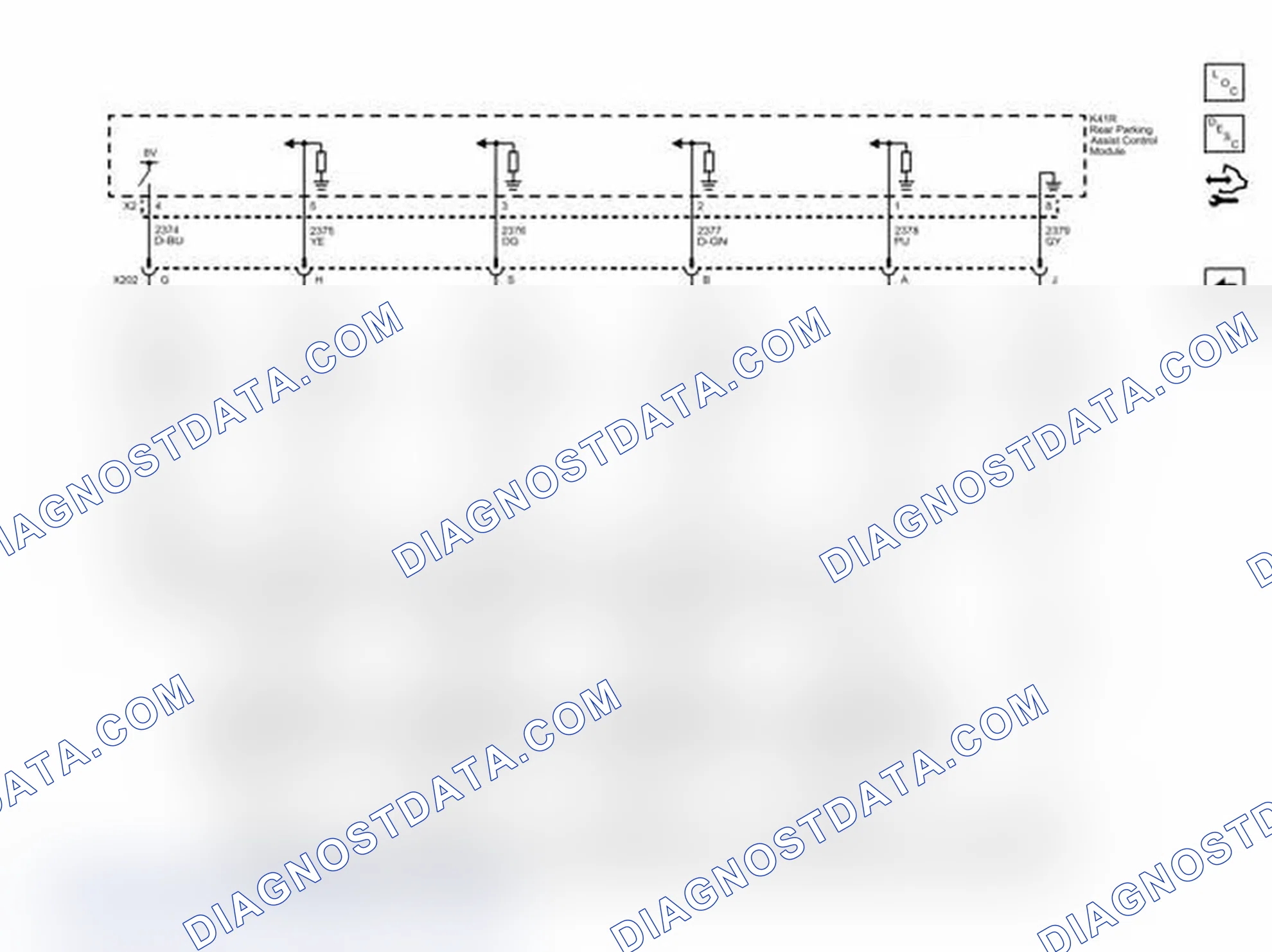 Scheme 4: Rear Object Sensors (UD7) Wiring Schematics