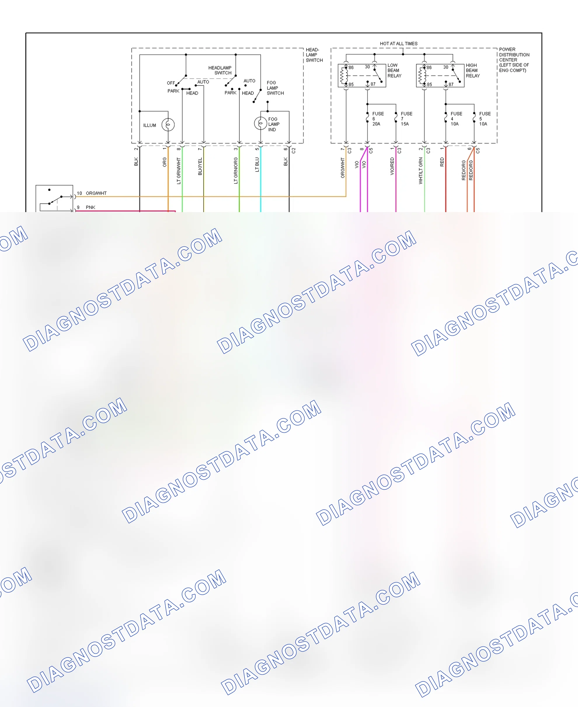 Scheme 15: Daytime Running Lights Wiring Diagram (Caravan & Voyager)