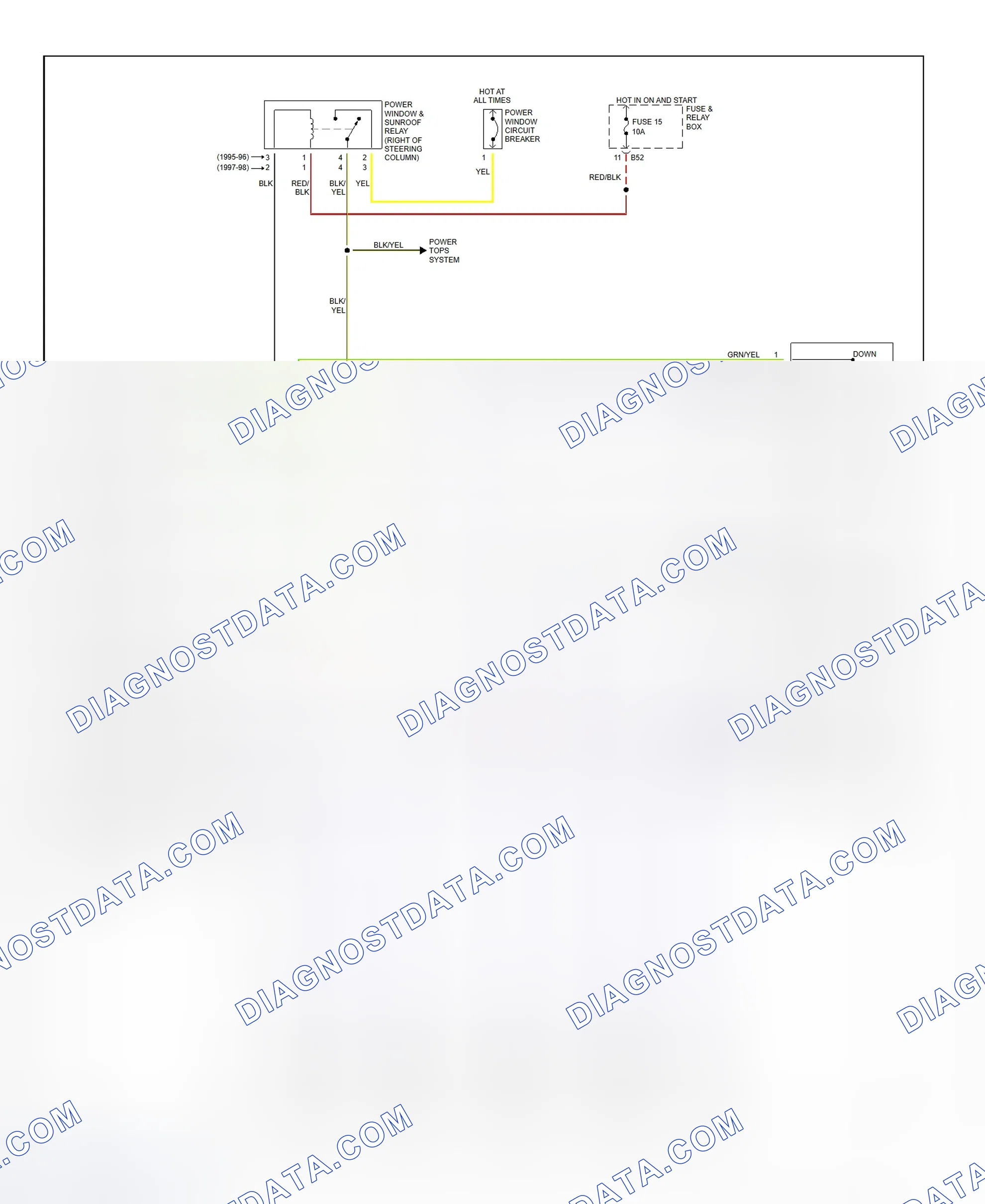 Scheme 8: Power Window System Wiring Diagram (Legacy & Legacy Outback)