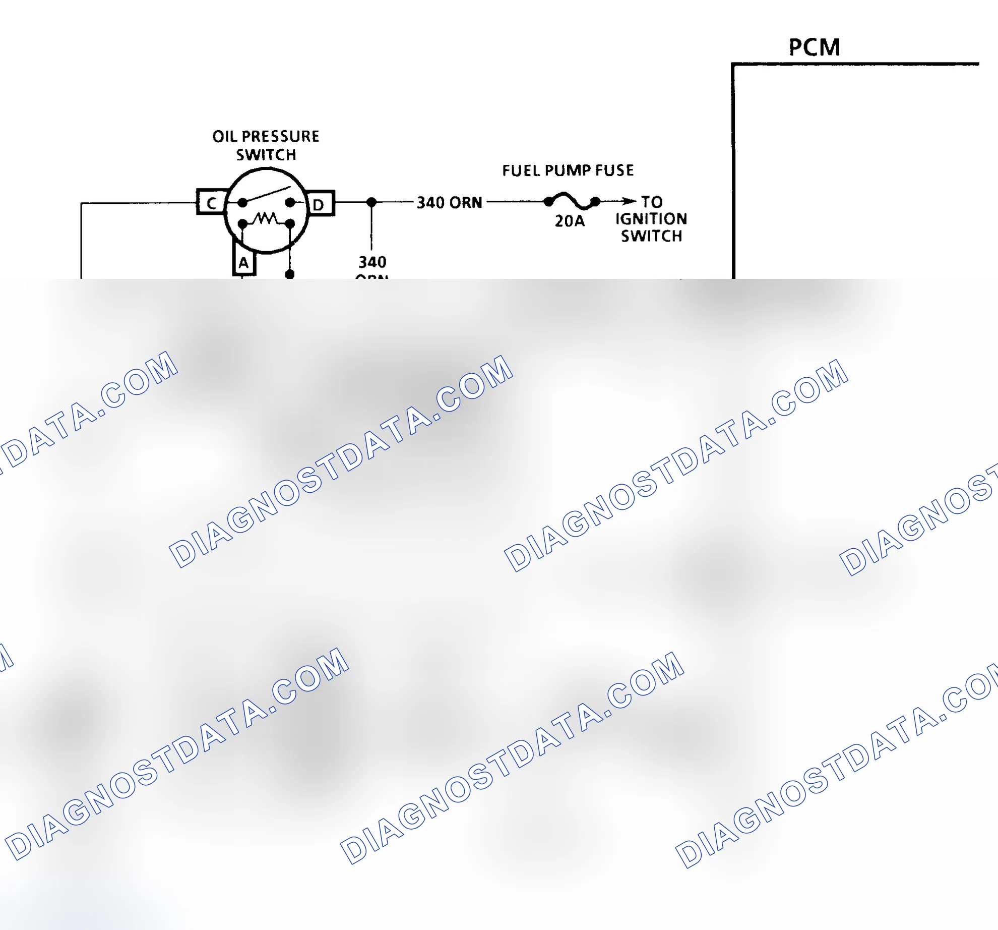 Scheme 325: CODE 54, Schematic, Fuel Pump Circuit (4.3L G Series W/4L60E Trans.)