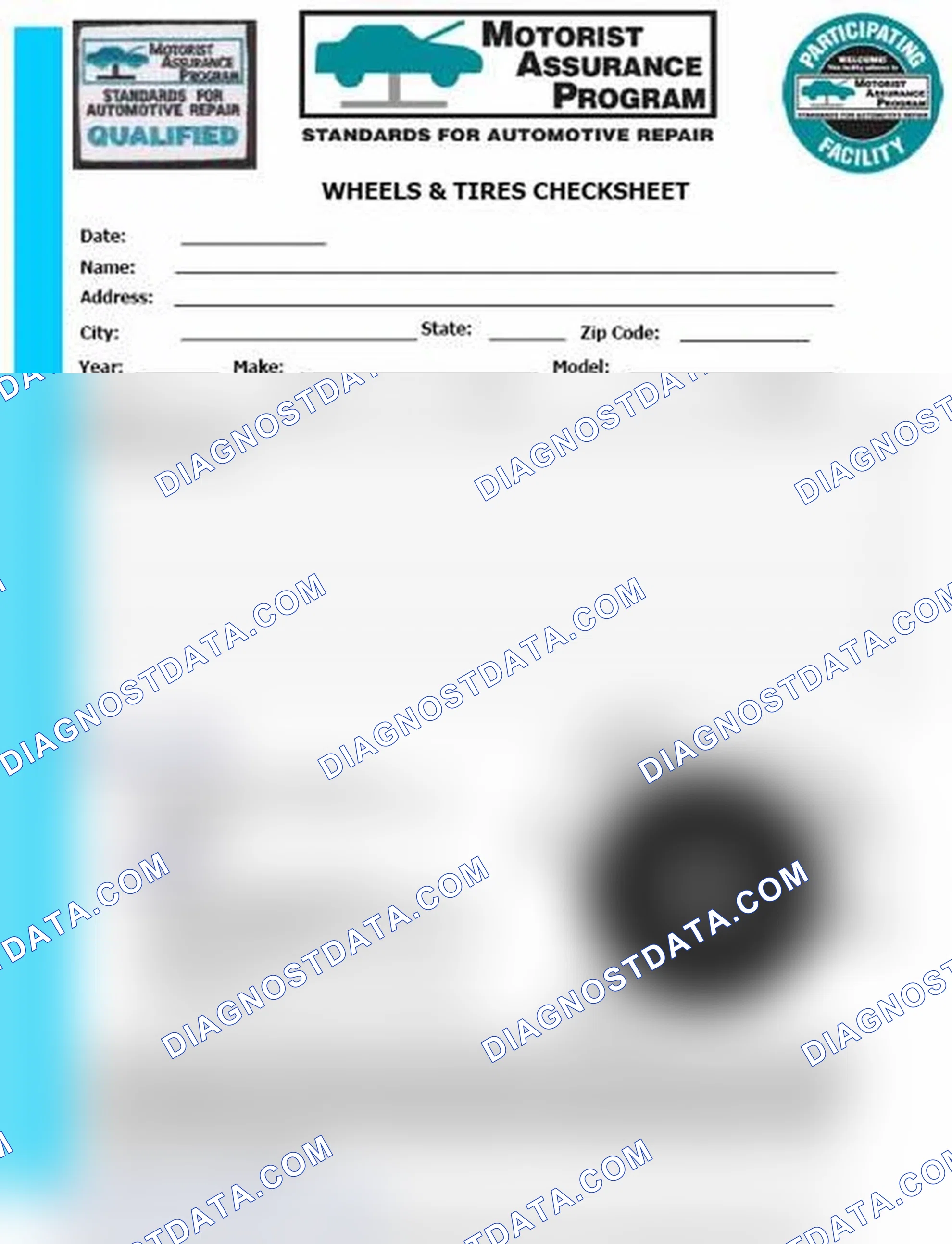 Scheme 34: Wheels & Tires Checksheet (1 Of 2)